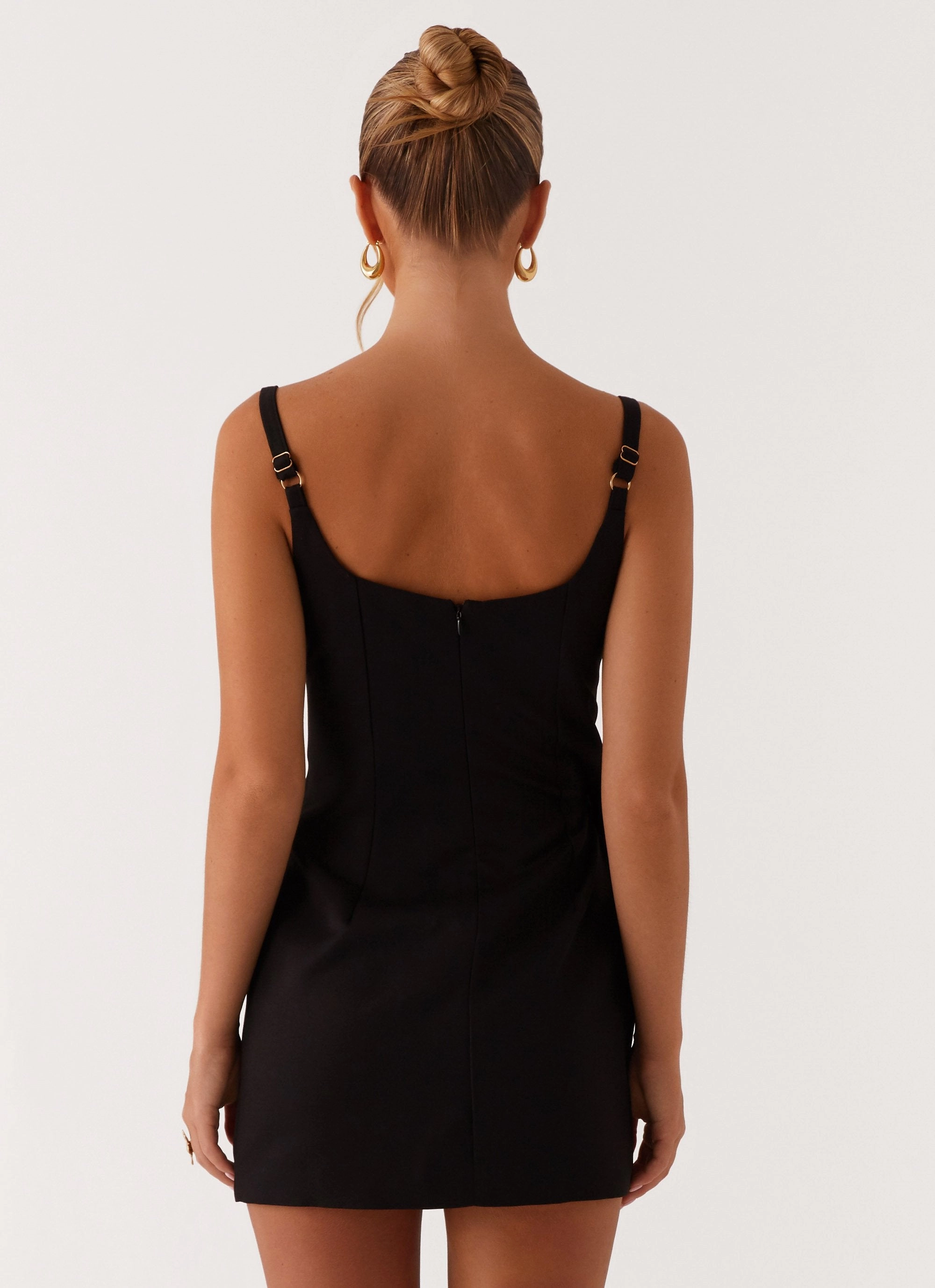 Aretha Mini Dress - Black Fitted Shape