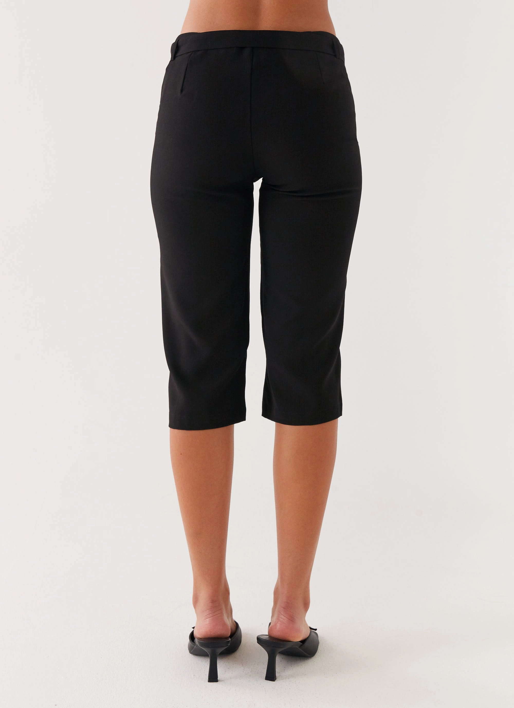 Ripstop Reinforcement Banks Capri Pants - Black