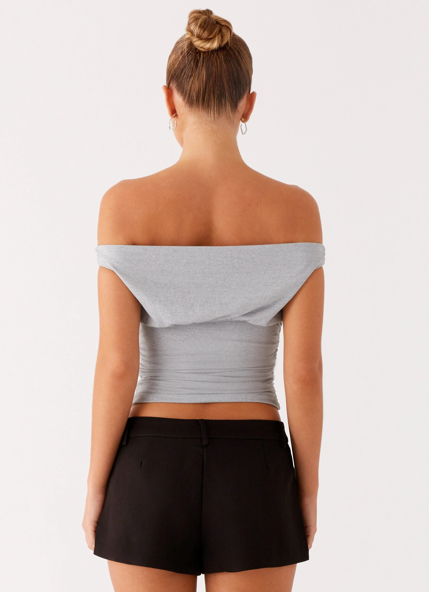 casual top Reva Off Shoulder Top - Grey
