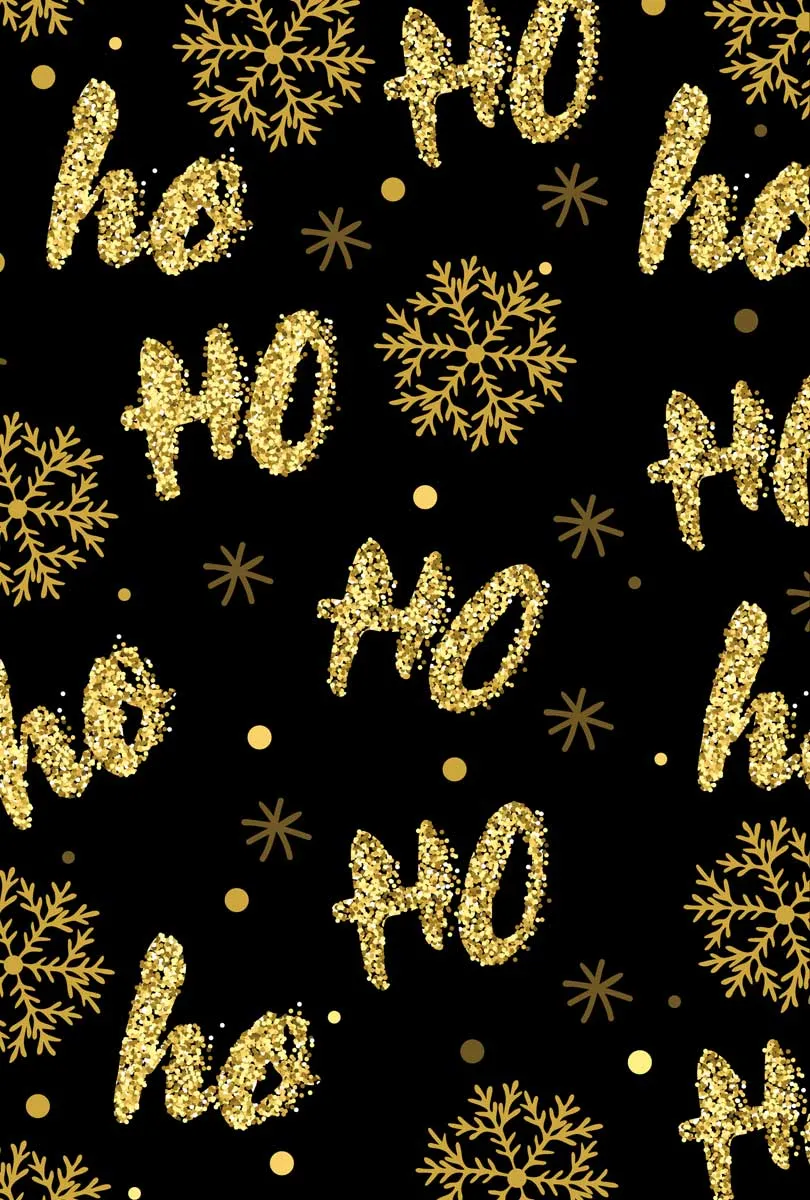Hohoho Gold Lucy Black Glittering Printed Leggings Yoga Pants - Women