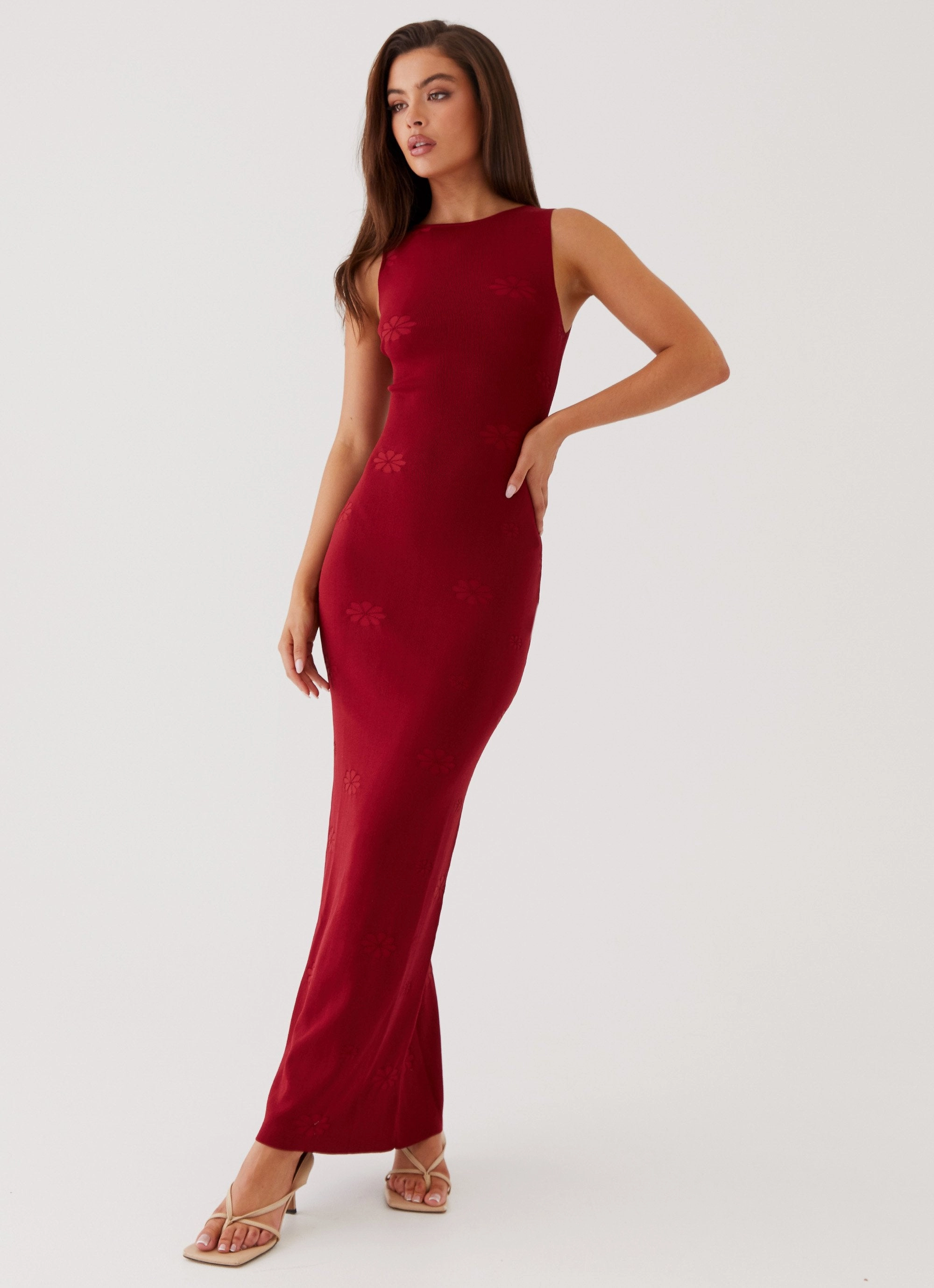 Holly Knit Maxi Dress - Red Quiet Mood