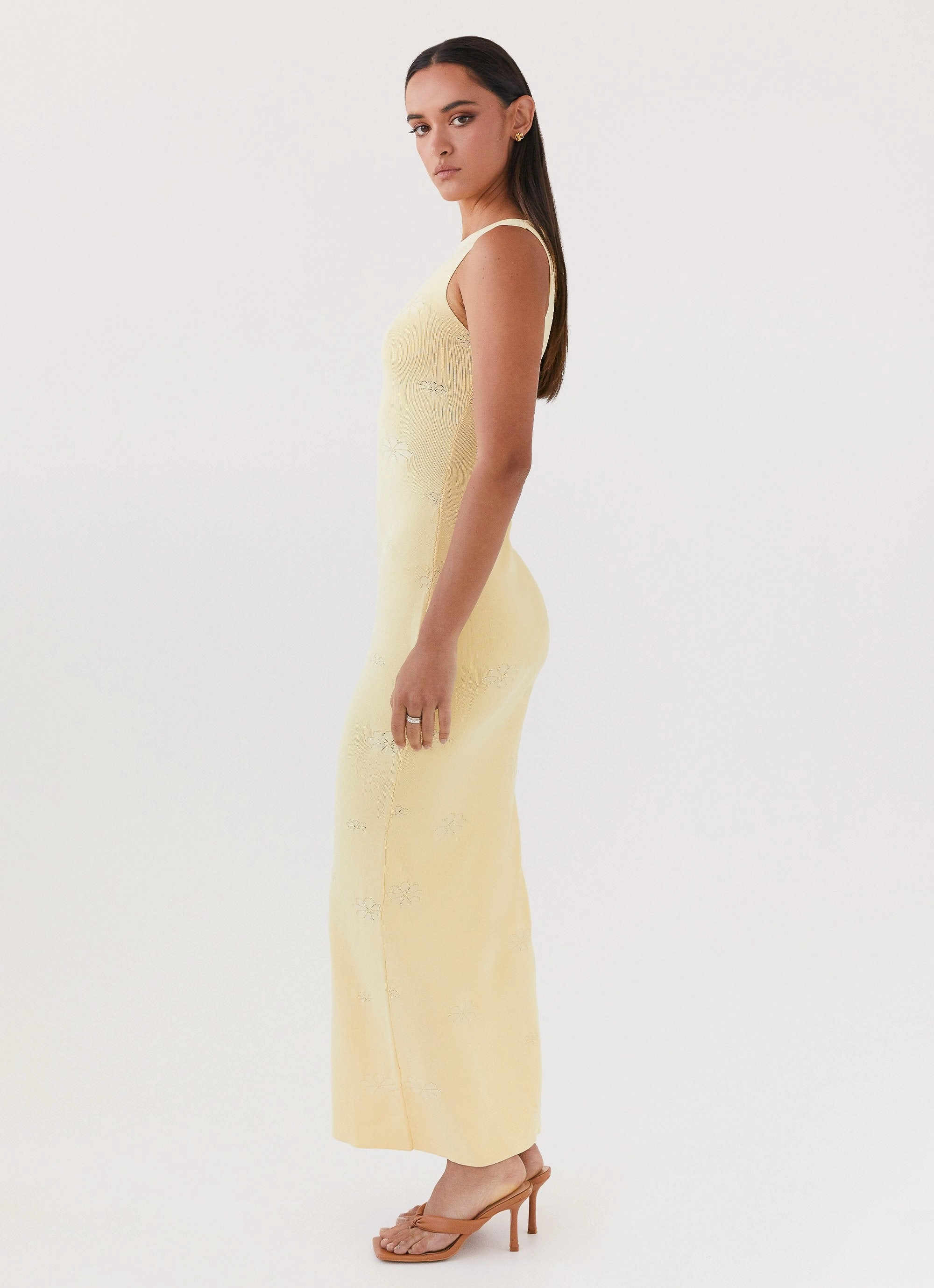 Fit Base Subtle Finish Holly Knit Maxi Dress - Yellow