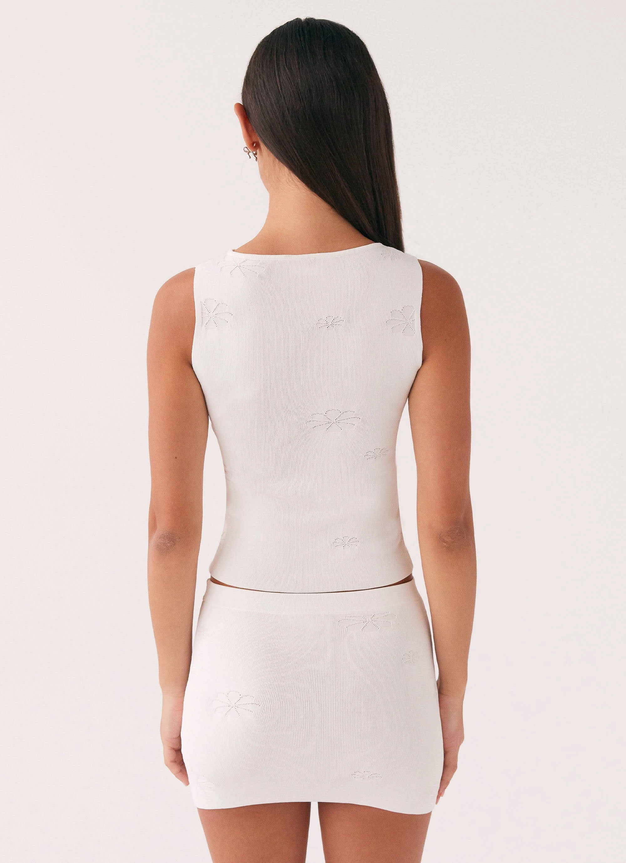 Holly Knit Mini Skirt - White nylon blend Quick Release Buckle Mechanism