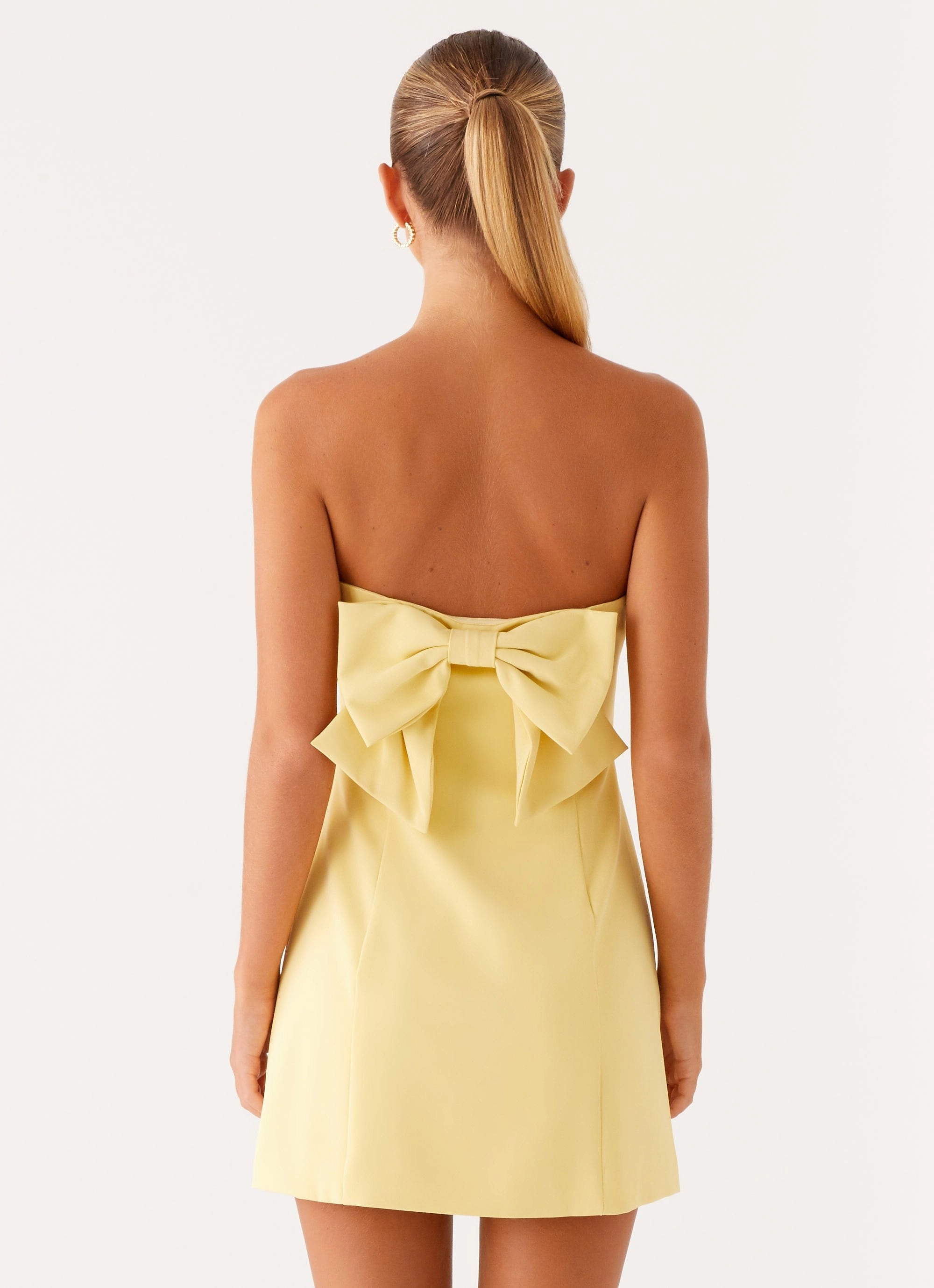 Honey Bow Mini Dress - Yellow Breathable Comfort Wear Professional Comfort