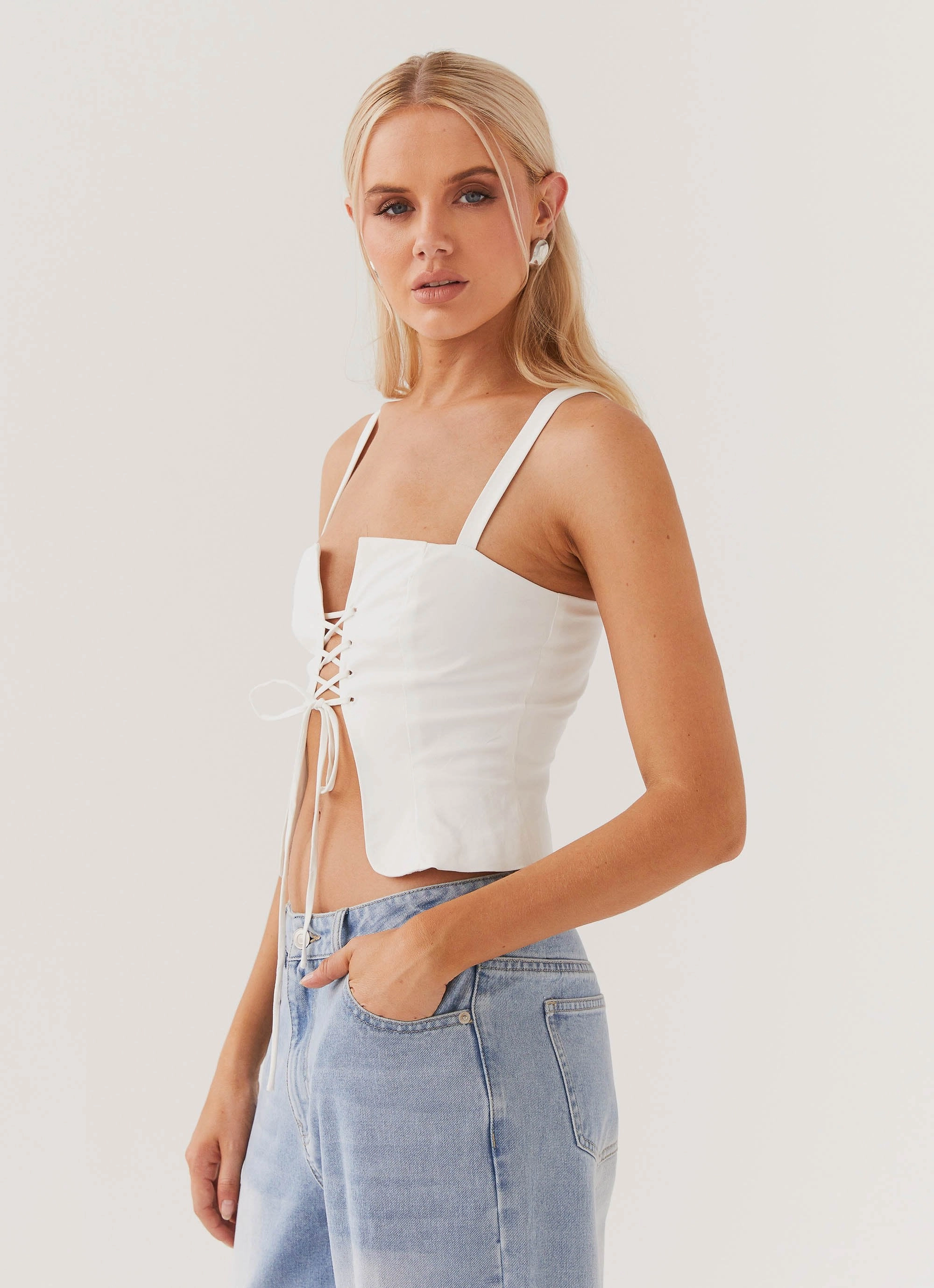 NonScratchyLining Hopeful Hearts Bustier Top - White