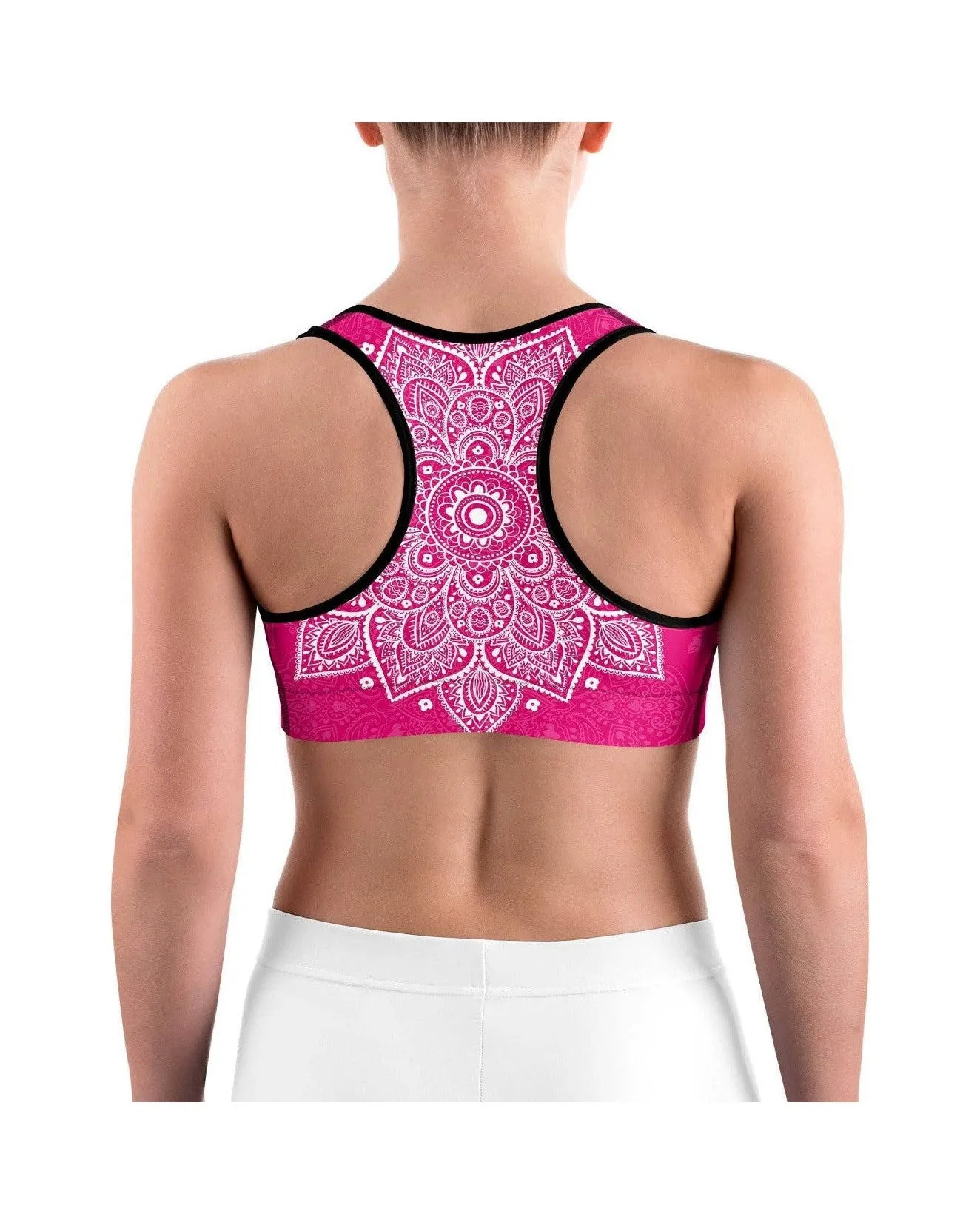 Hot Pink Mandala Sports bra