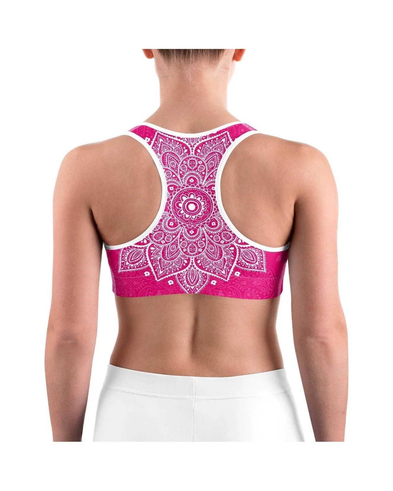 Hot Pink Mandala Sports bra