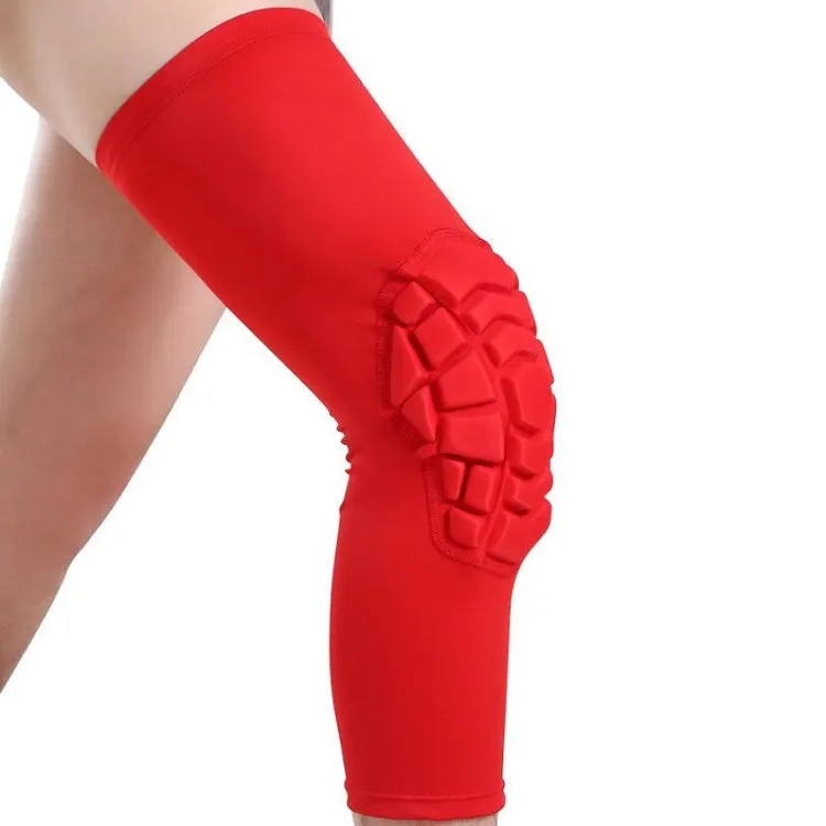 Hot Pressed Honeycomb Knee Pads Basketball Climbing Sports Knee Pads Protective Gear, Specification: M (Red)