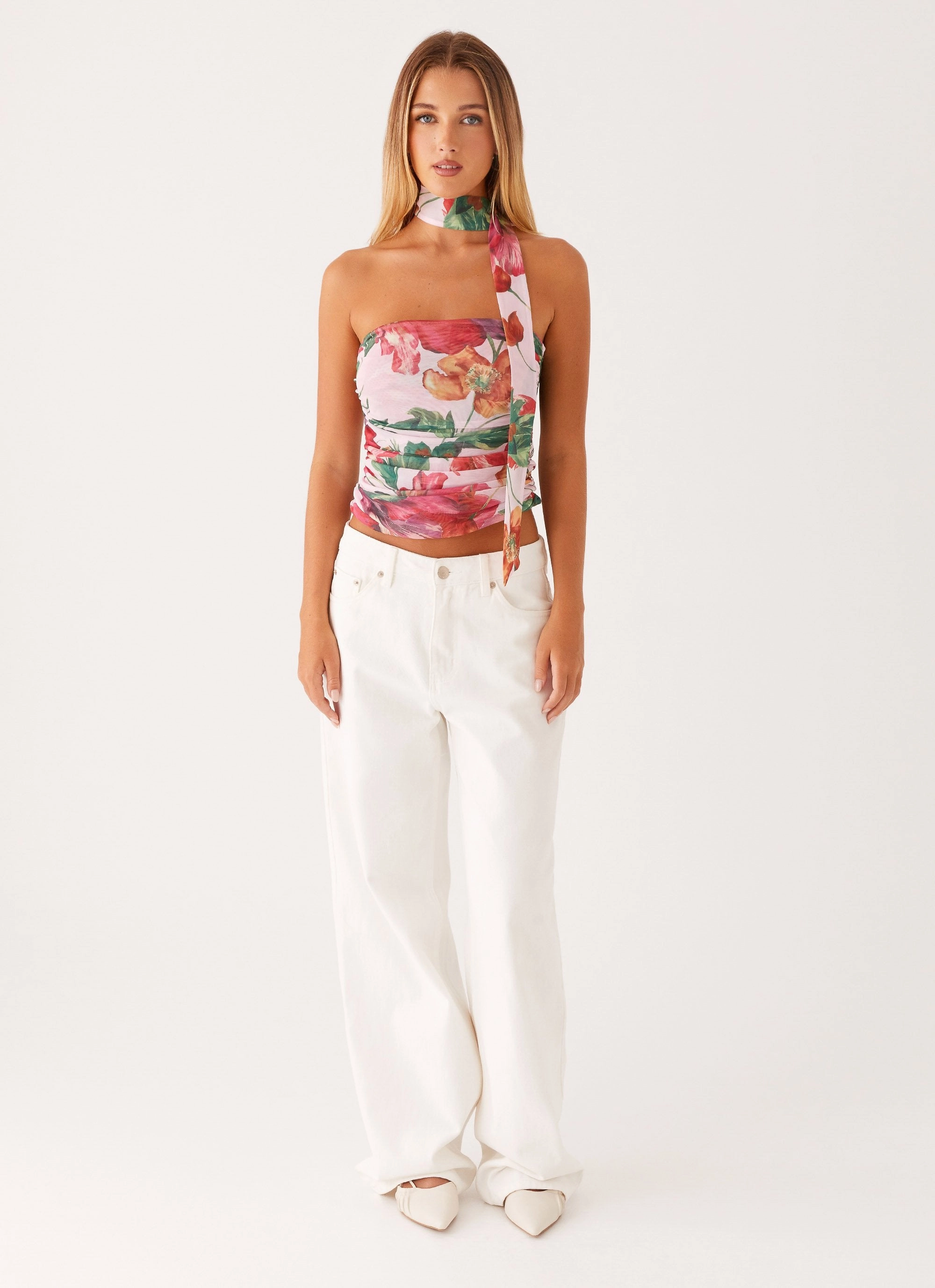Hot Like Me Scarf Top - Pink Floral AntiSnagYarnProcessing