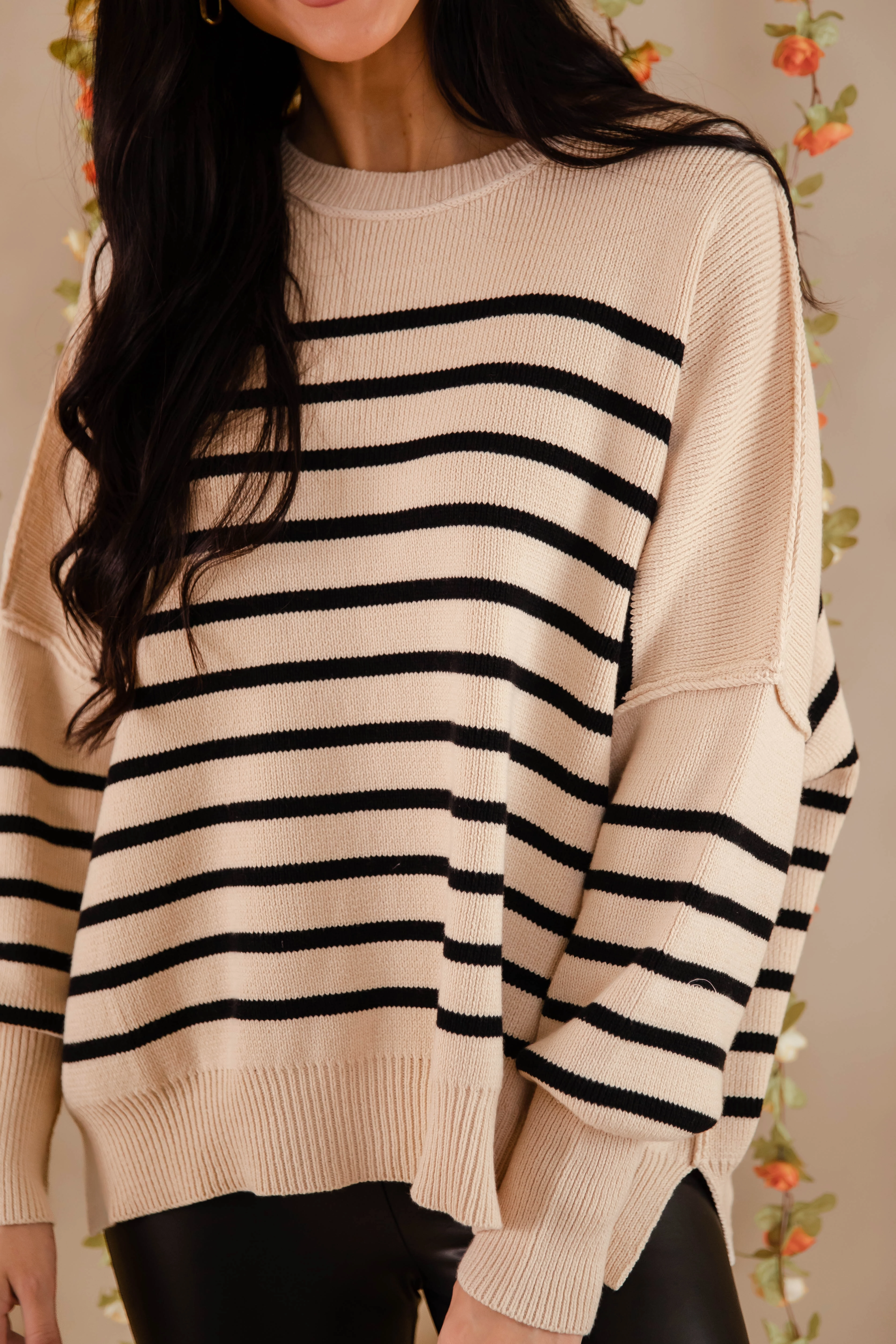 How The Story Goes Sweater-Beige PreWashed Easy Wear