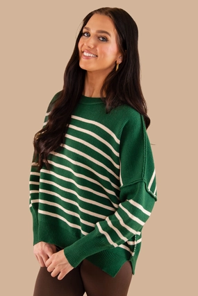 Tencel Cotton Hybrid Weave QuickPackFoldableDesign How The Story Goes Sweater-Hunter Green