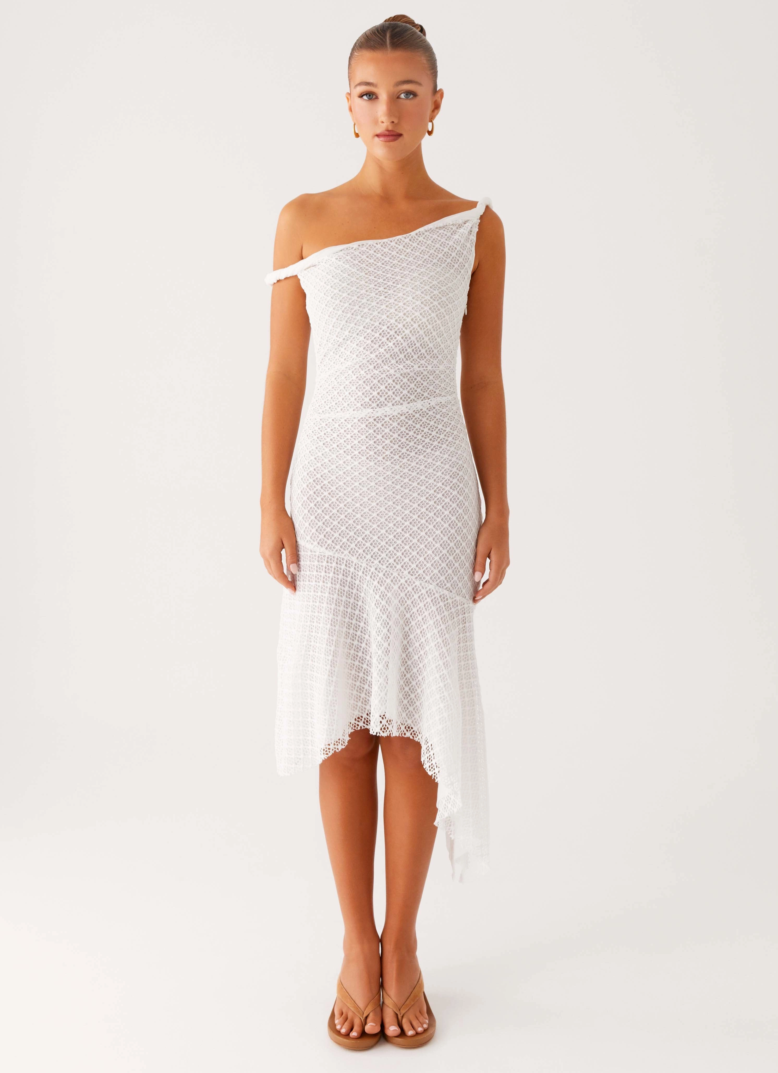 Daily Style Light Finish Huntah Midi Dress - Ivory