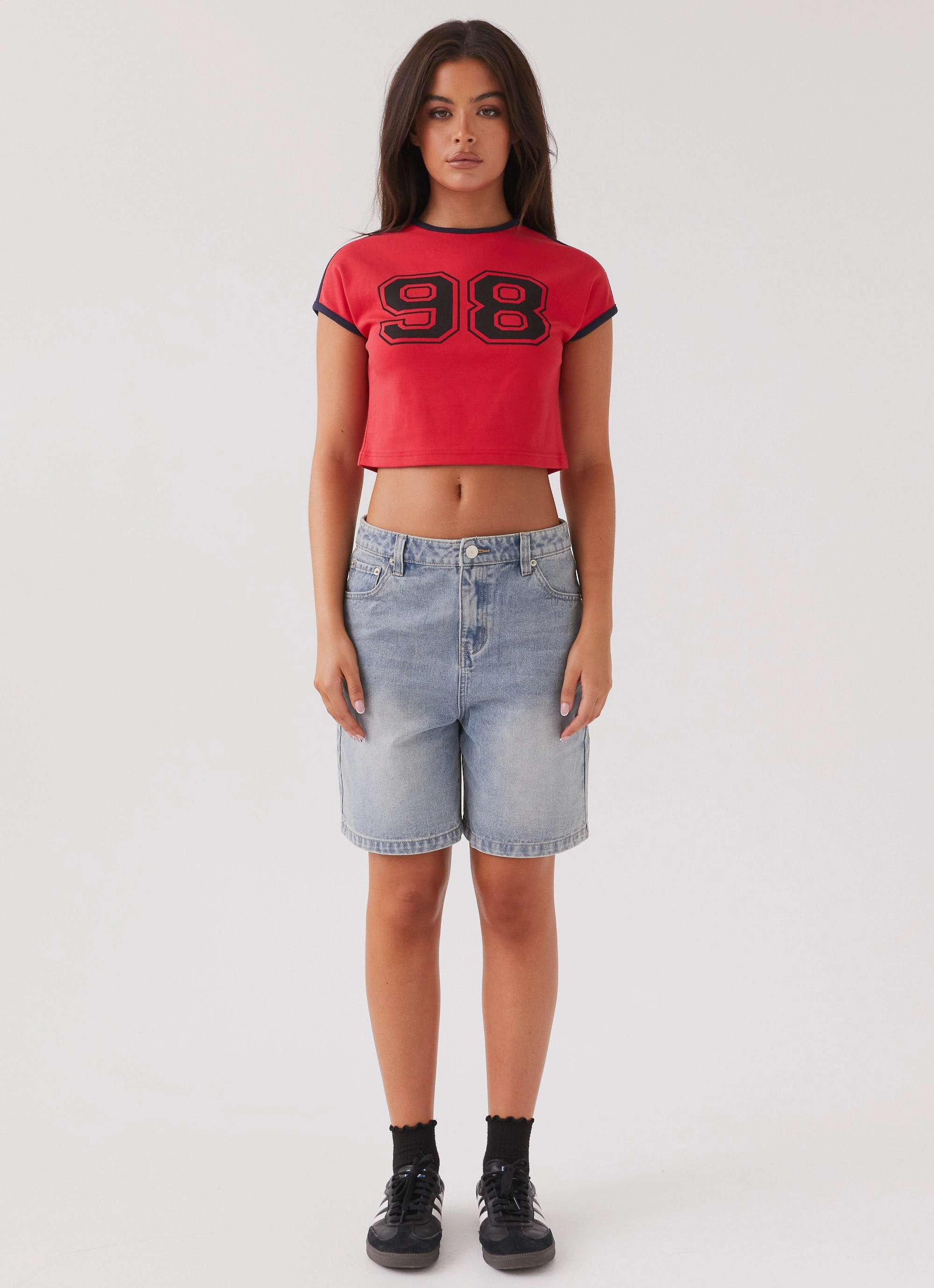 Quick Wear Hunter Denim Jorts - Vintage Wash Blue