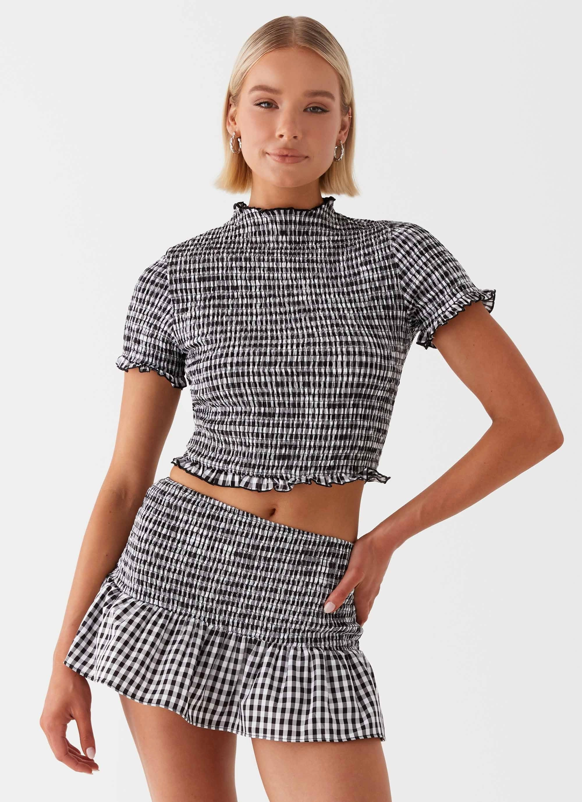 FlexibleKnit Sweetest Pie T-Shirt - Black Gingham