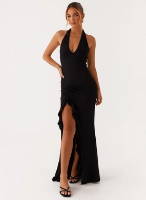 Charmed By You Maxi Dress - Black Sophisticated Fit Comfy Layers