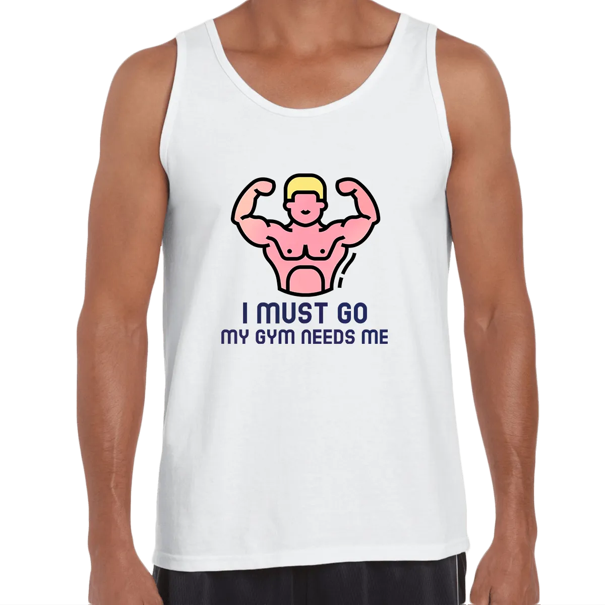 I Must Go - My Gym Need m Unisex Black Tank Top