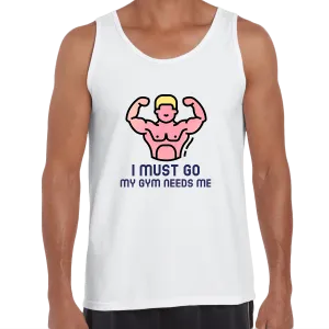 I Must Go - My Gym Need m Unisex Black Tank Top