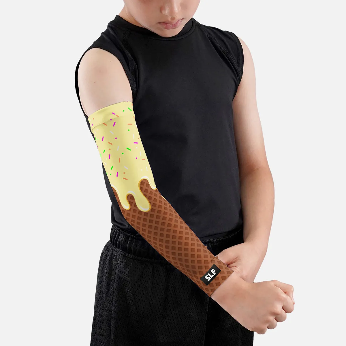 Ice Cream Cone Pale Yellow Kids Arm Sleeve
