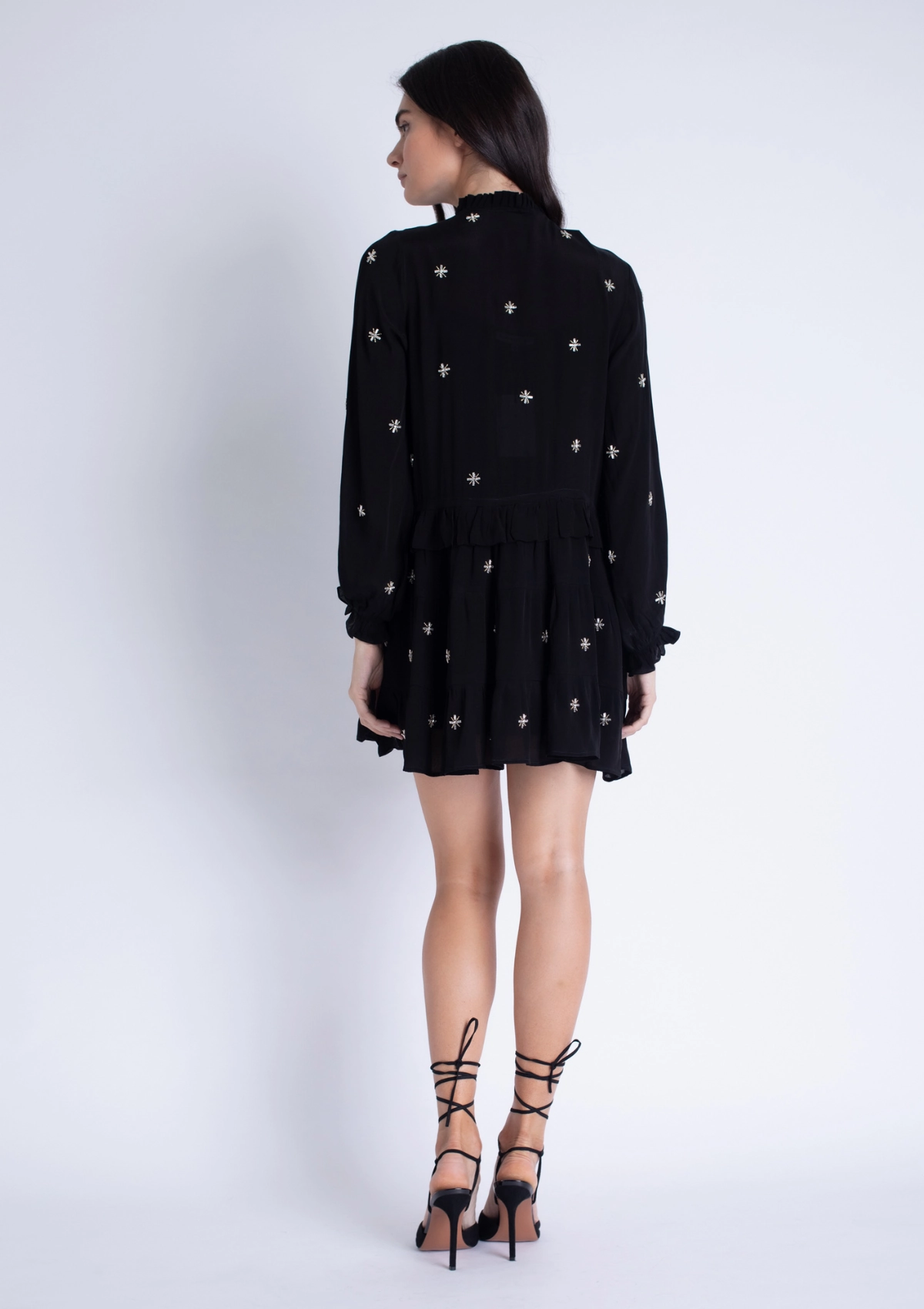 Ella Rhinestones Mini Dress Fashionable Cut Timeless Shape