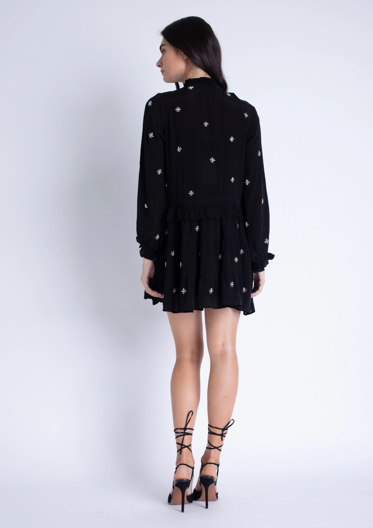 Polite Tone Casual Lines Ella Rhinestones Mini Dress