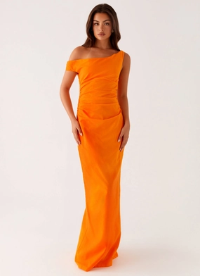 Ignite Maxi Dress - Orange Glam Feel Chilly Day Wear