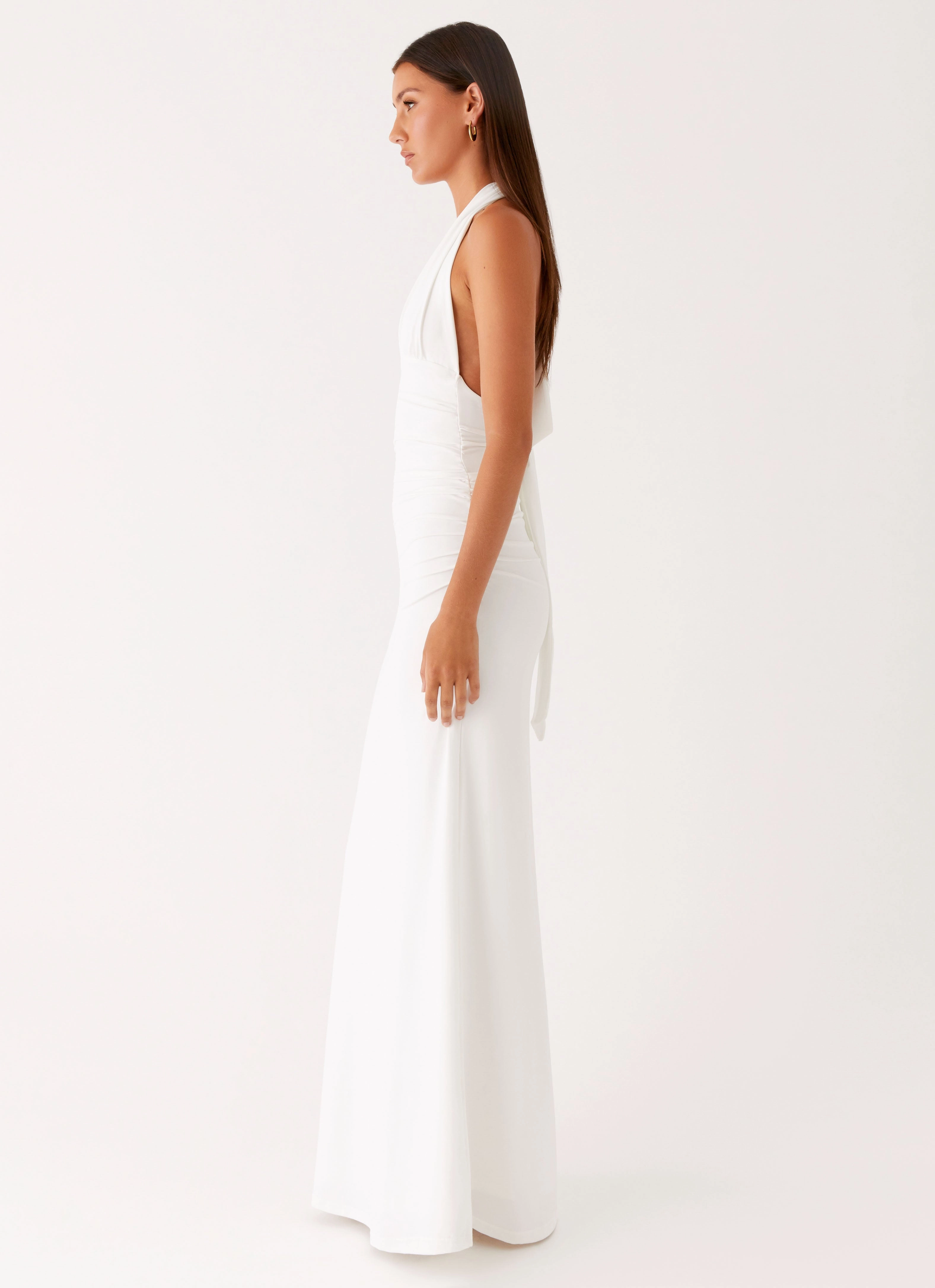 Ilaria Halter Maxi Dress - White Body Positive