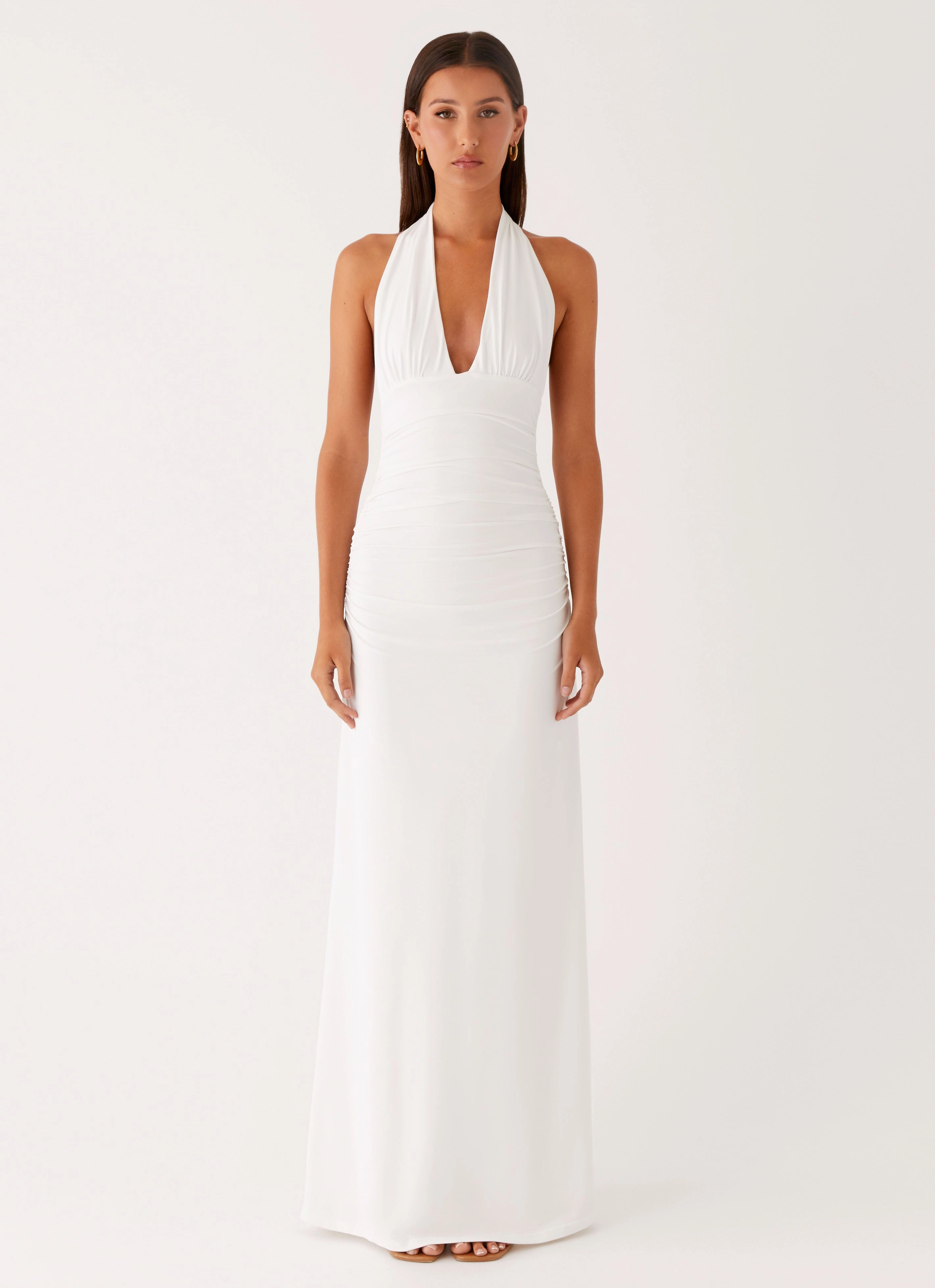 Ilaria Halter Maxi Dress - White Lounge Ready