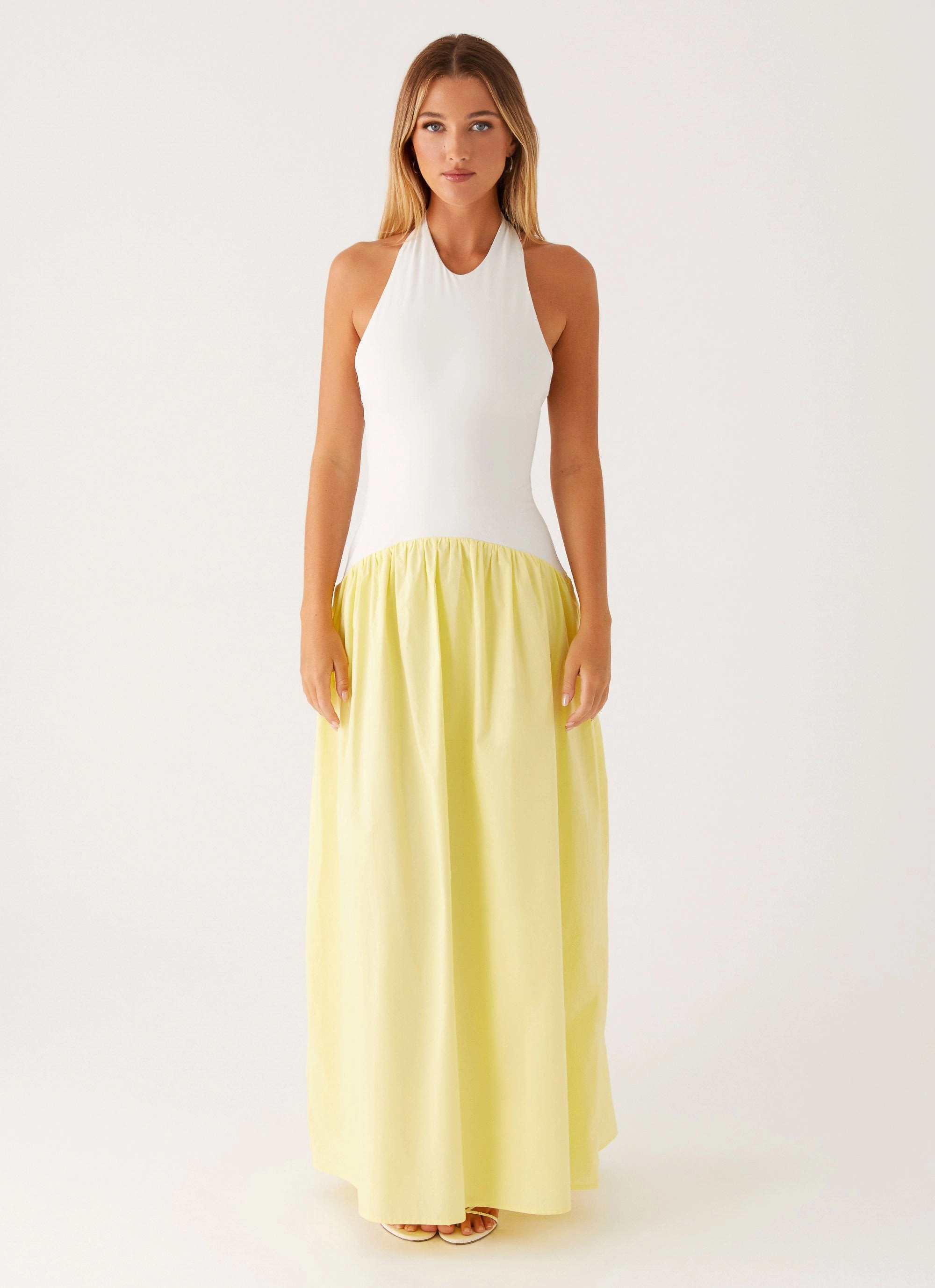 Elora Maxi Dress - Yellow Spliced Urban Minimalism