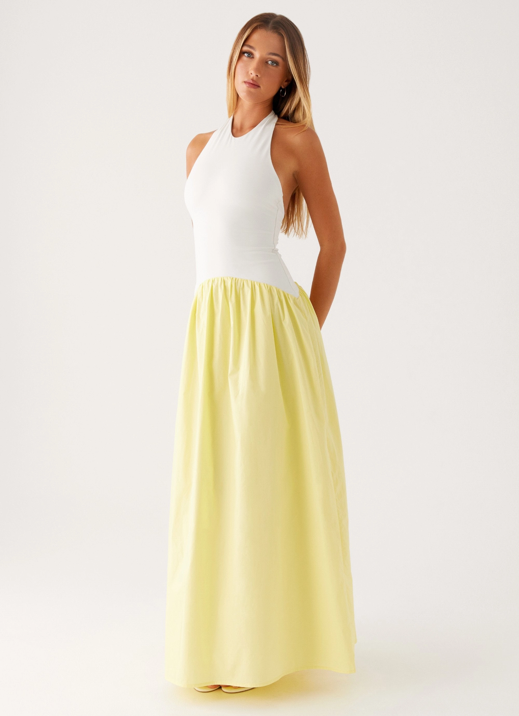 Fashion Forward Elora Maxi Dress - Yellow Spliced