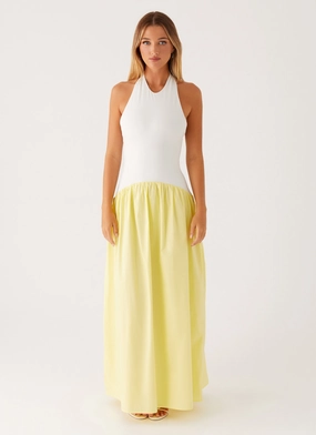 Elora Maxi Dress - Yellow Spliced Urban Minimalism