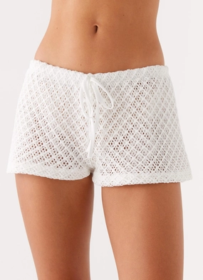 Padded hips Imaan Shorts - White