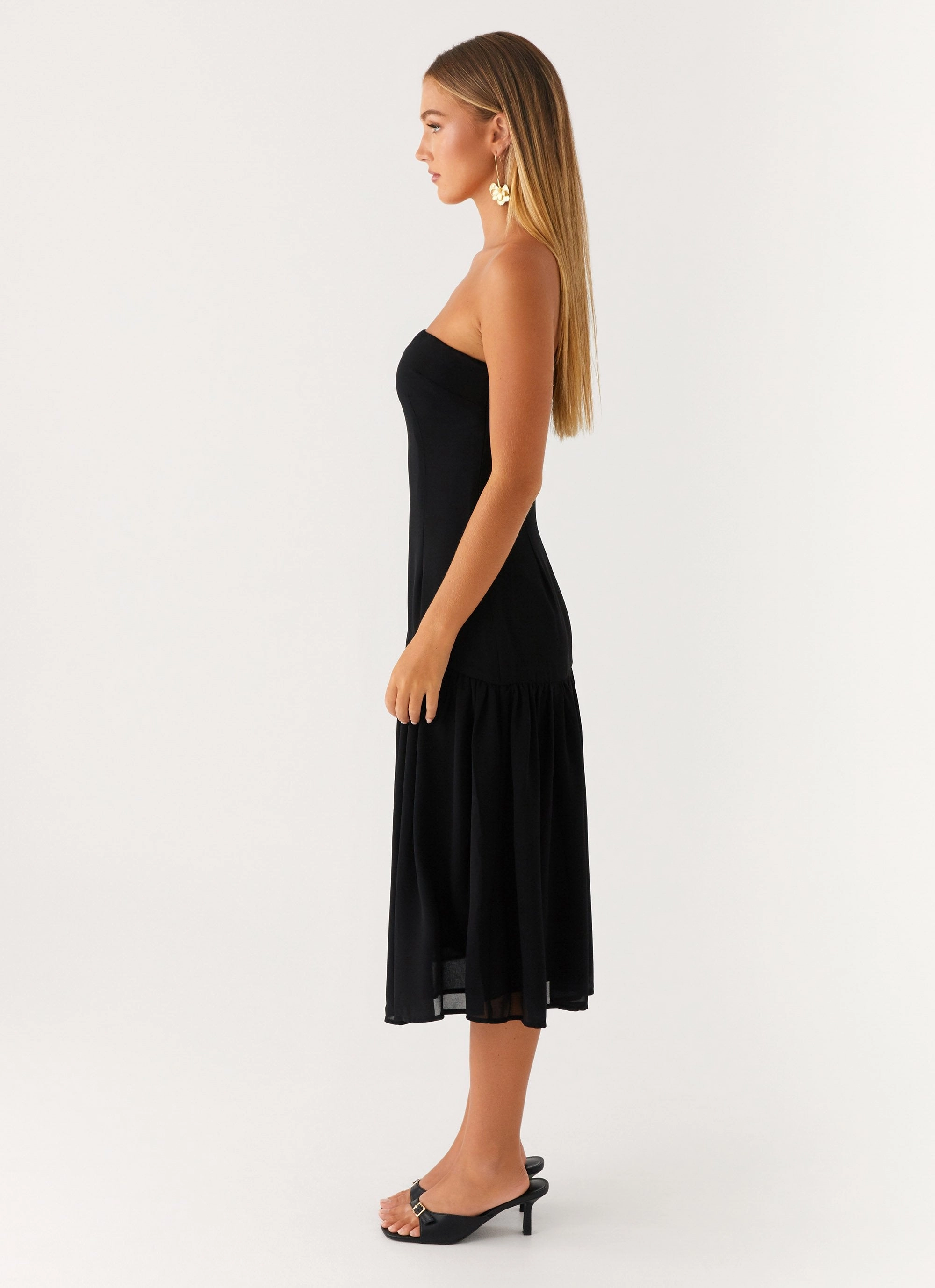 Imagination Strapless Midi Dress - Black Fall Piece