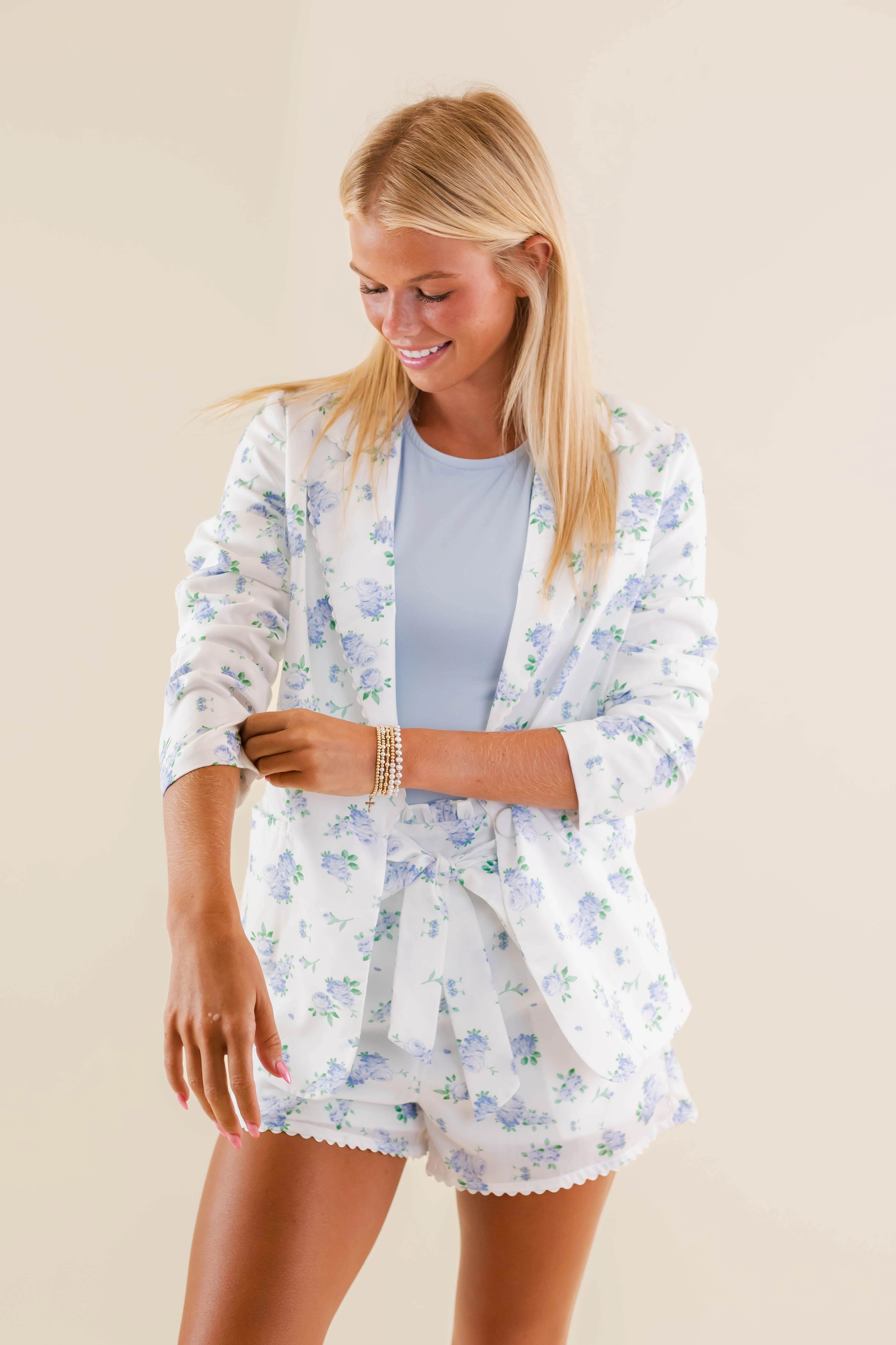 My Dearest Love Blazer-Blue Flexible Cuffs