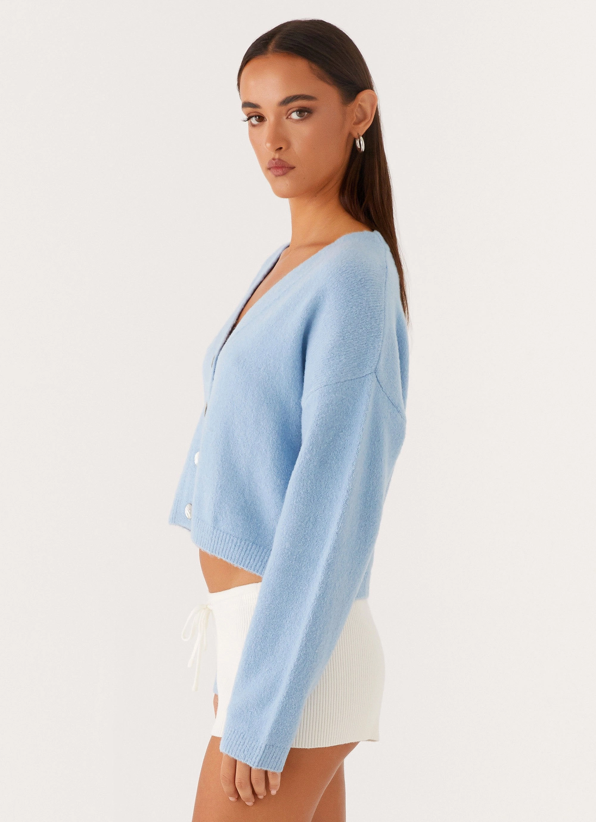 Lenka Oversized Cardigan - Blue Secure Chest Pocket