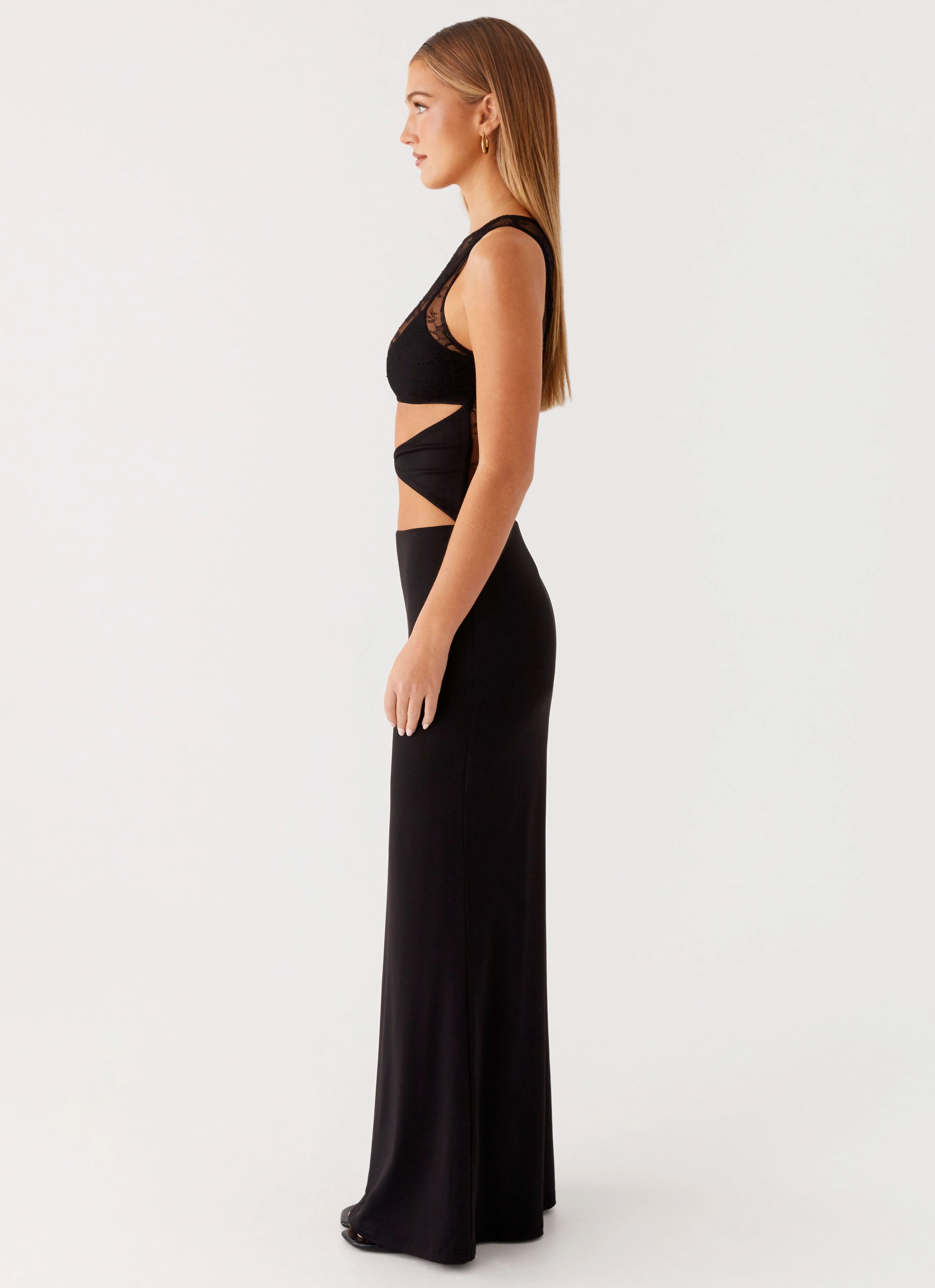 Imperial Maxi Dress - Black Color Soft Office Mood