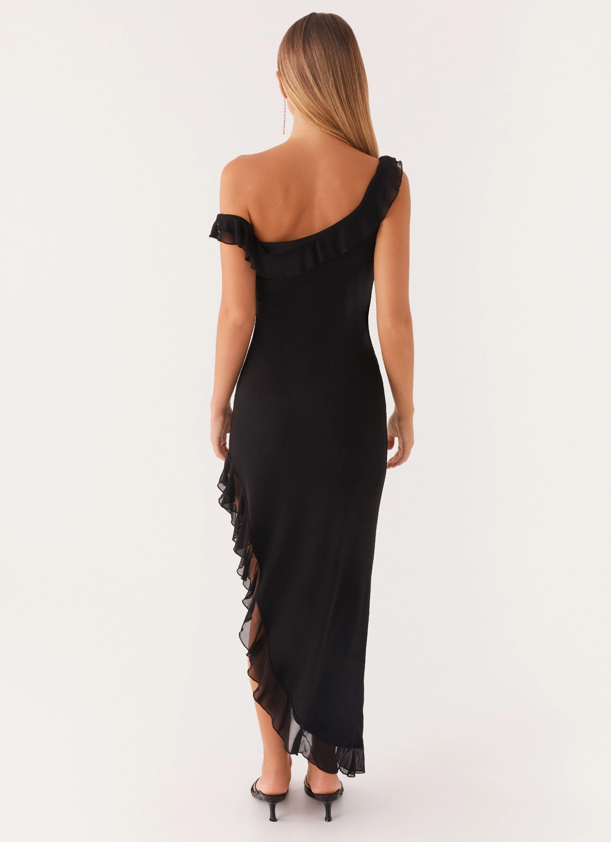 Impossible Cut Out Midi Dress - Black Daywear Comfort Feminine Cut