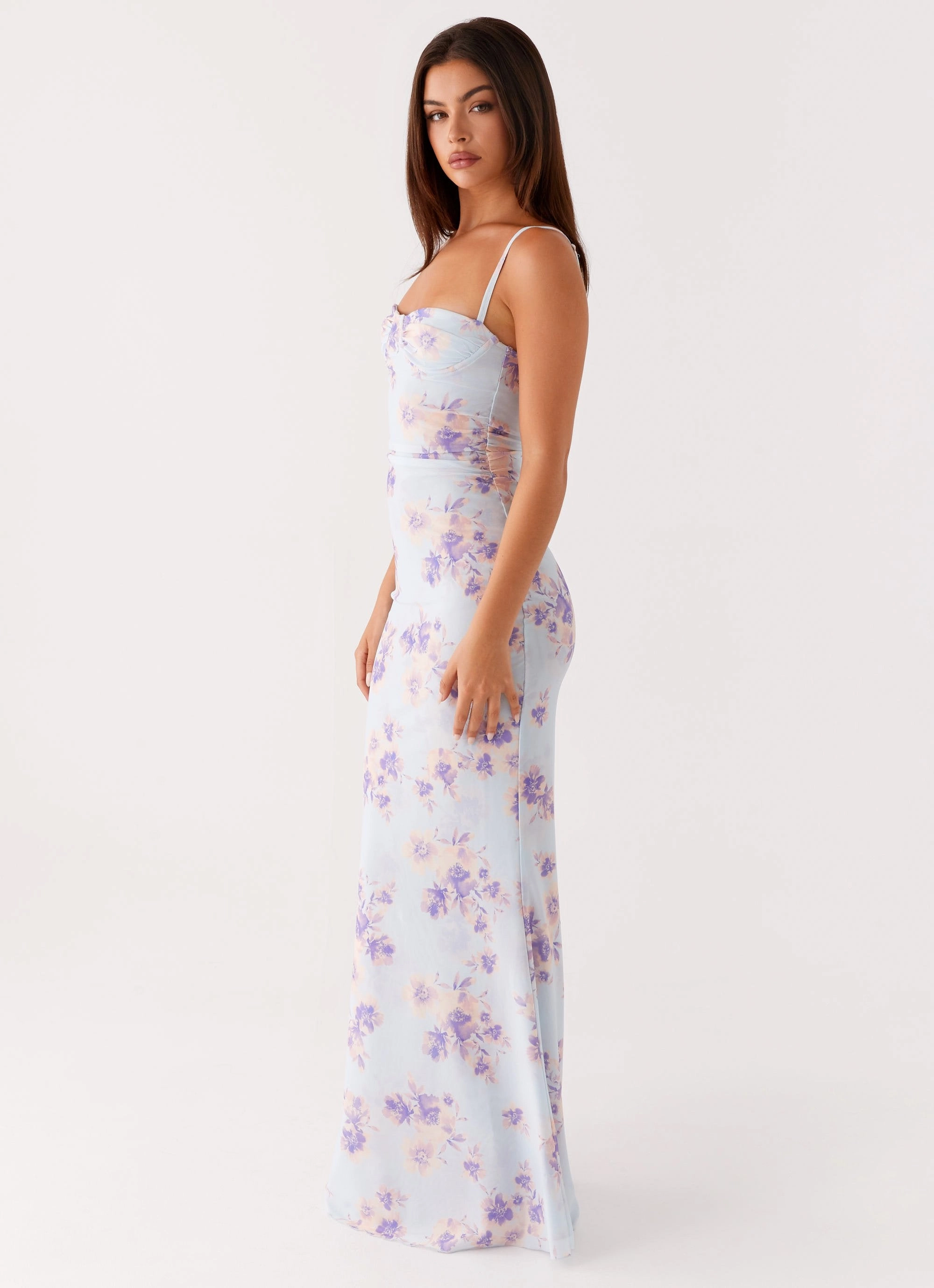 Beadwork Shine Soft Impress Maxi Dress - Print
