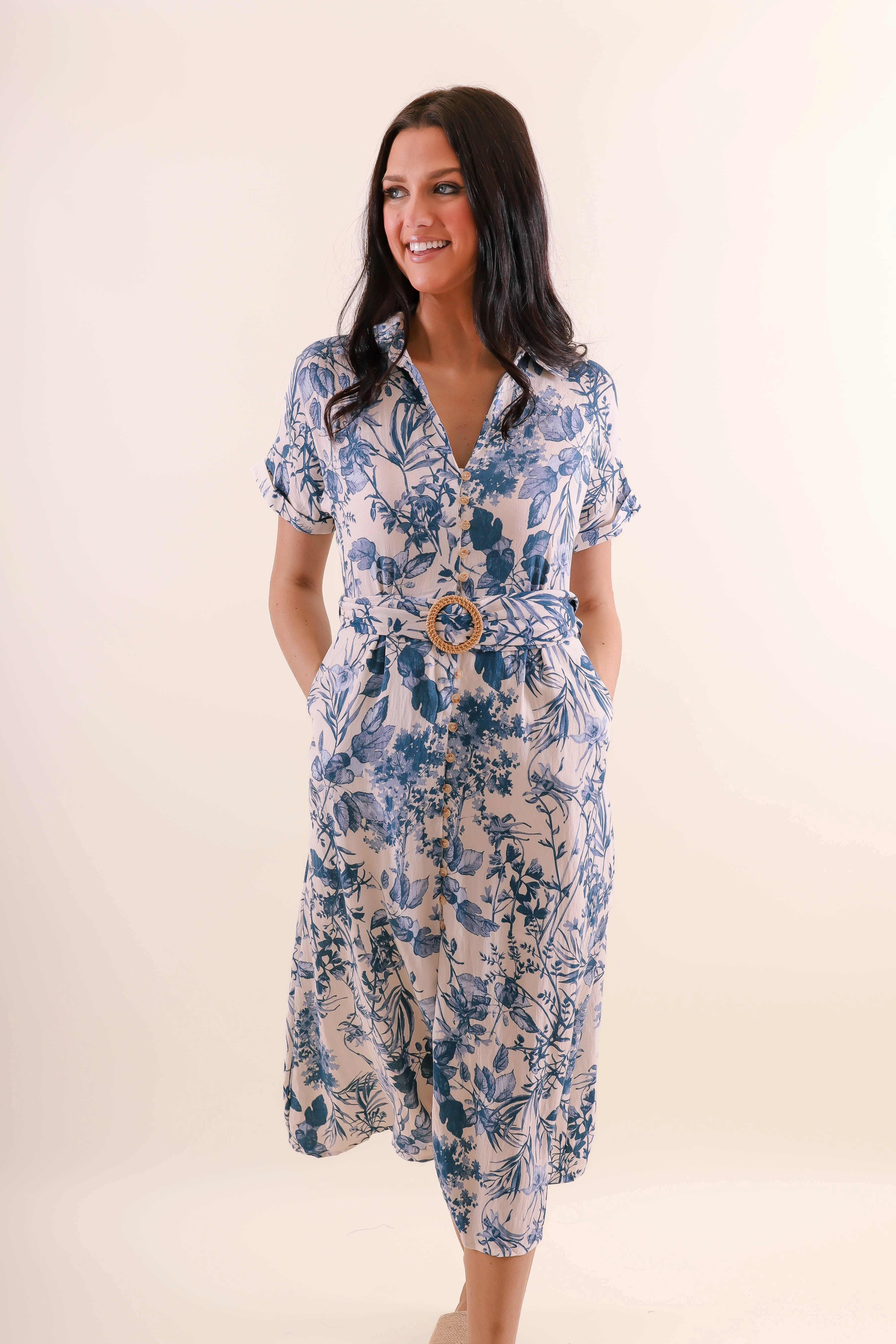 In Between The Leaves Midi Dress Work-Ready Look Comfort Mode