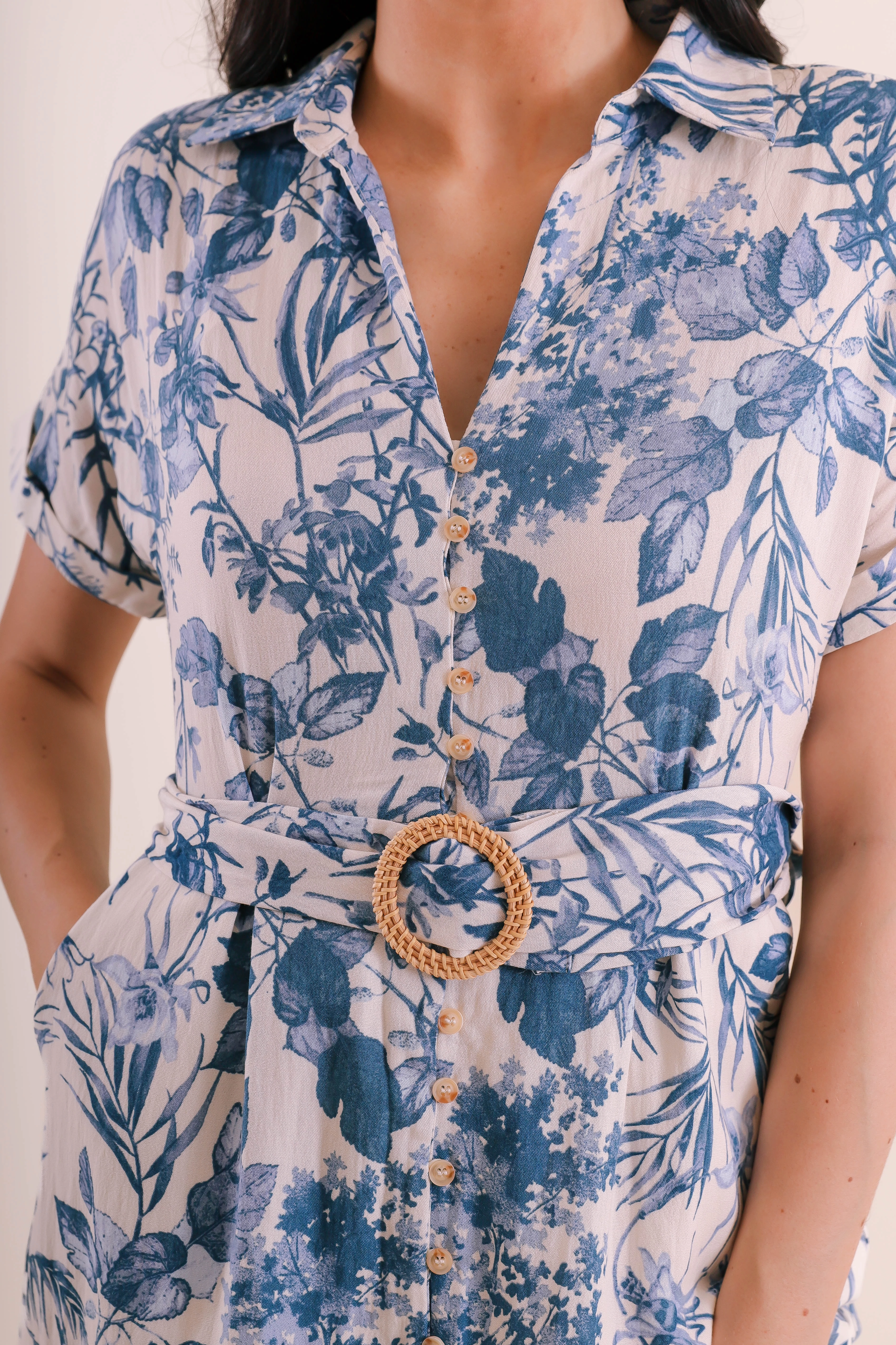 In Between The Leaves Midi Dress Texture Play