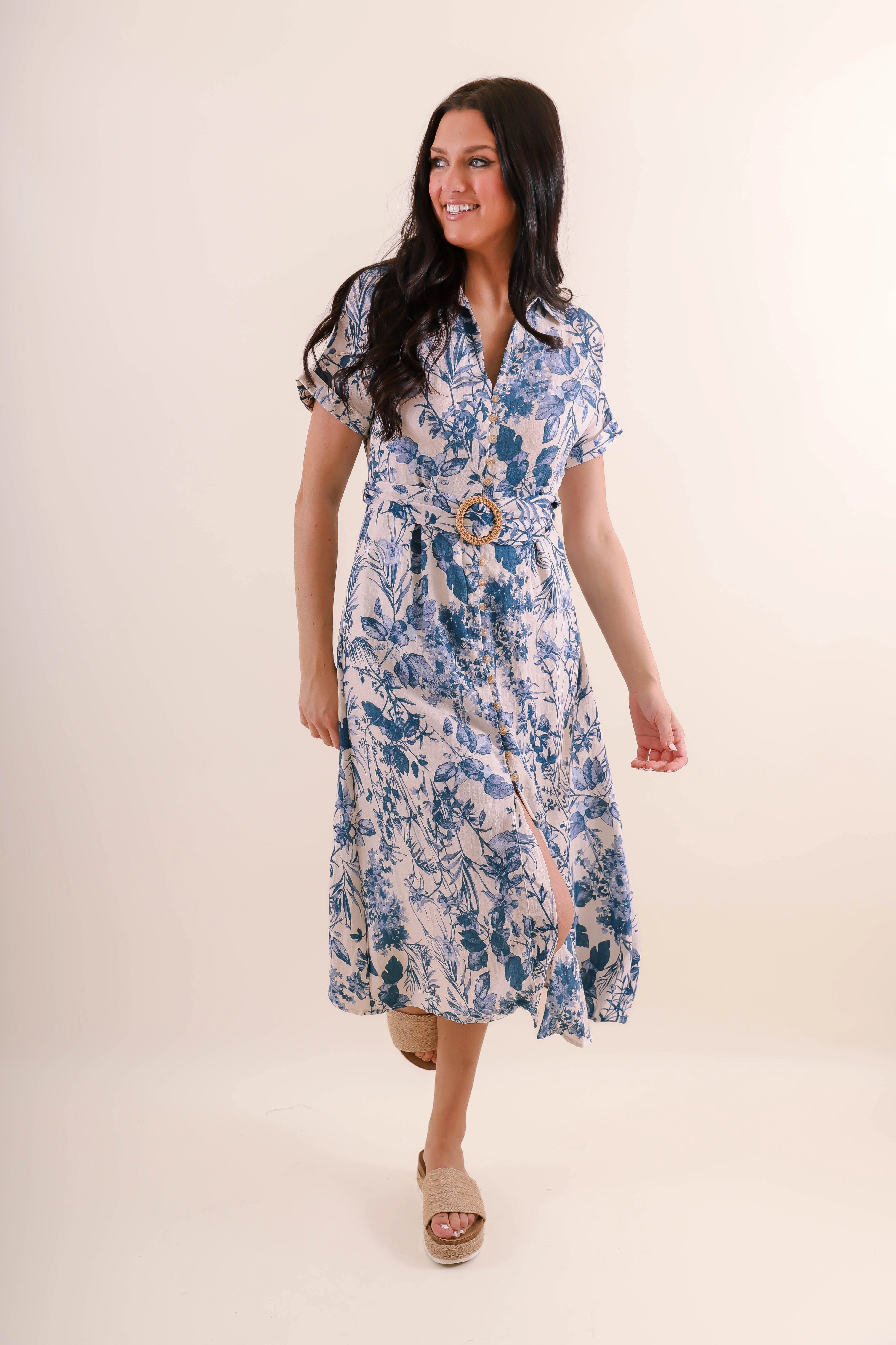 In Between The Leaves Midi Dress Gentle Texture Guest Glam