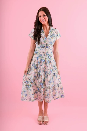 In My Chapter Midi Dress Comfortable shift dress Crinkle Effect