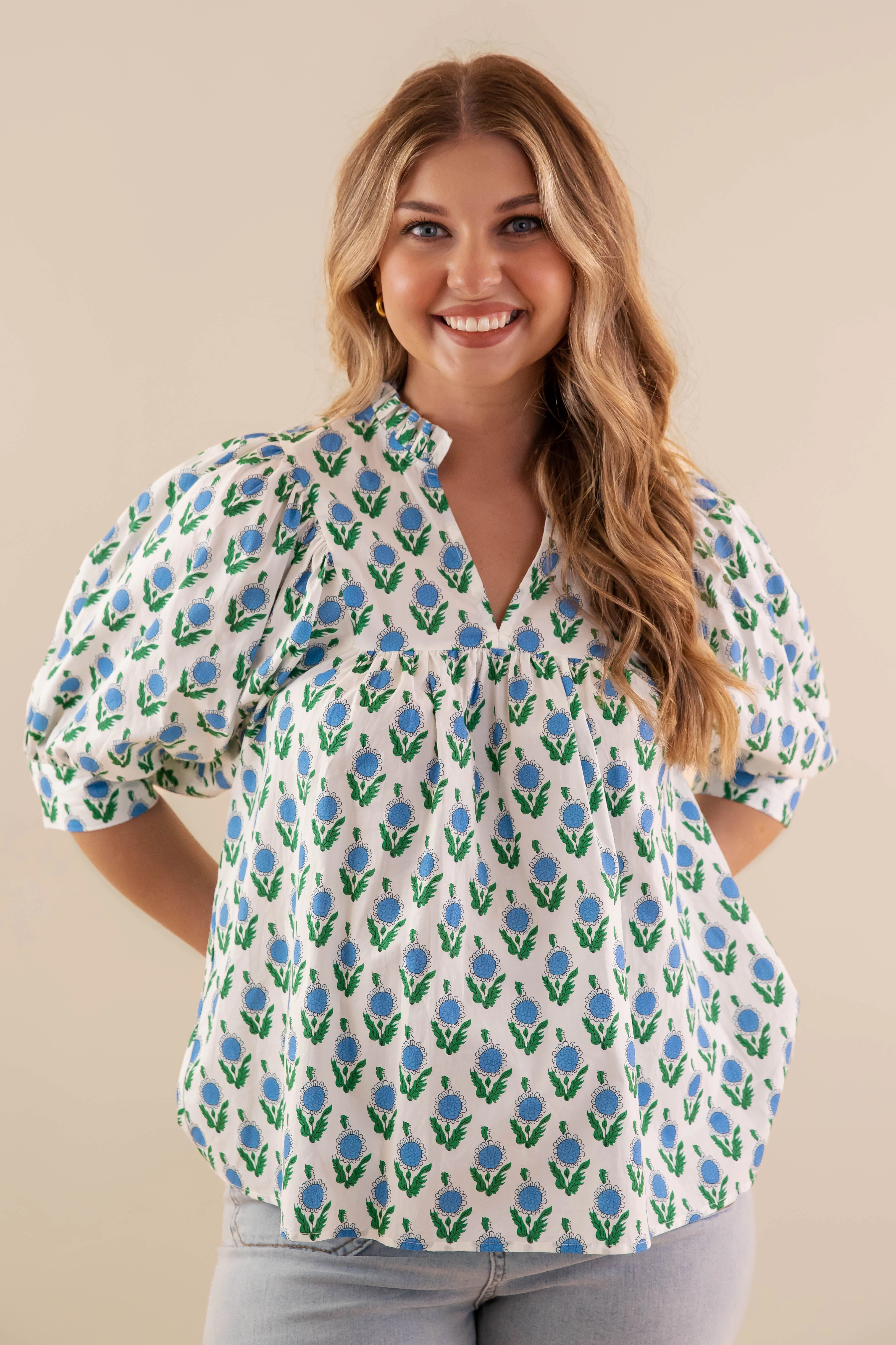 ReflectiveDetails DoubleStitched Hem In My Hands Blouse