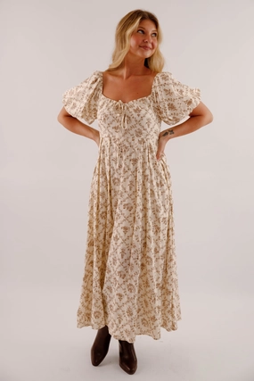 In My Nature Midi Dress Waist-Cinching Light and Comfortable Wear