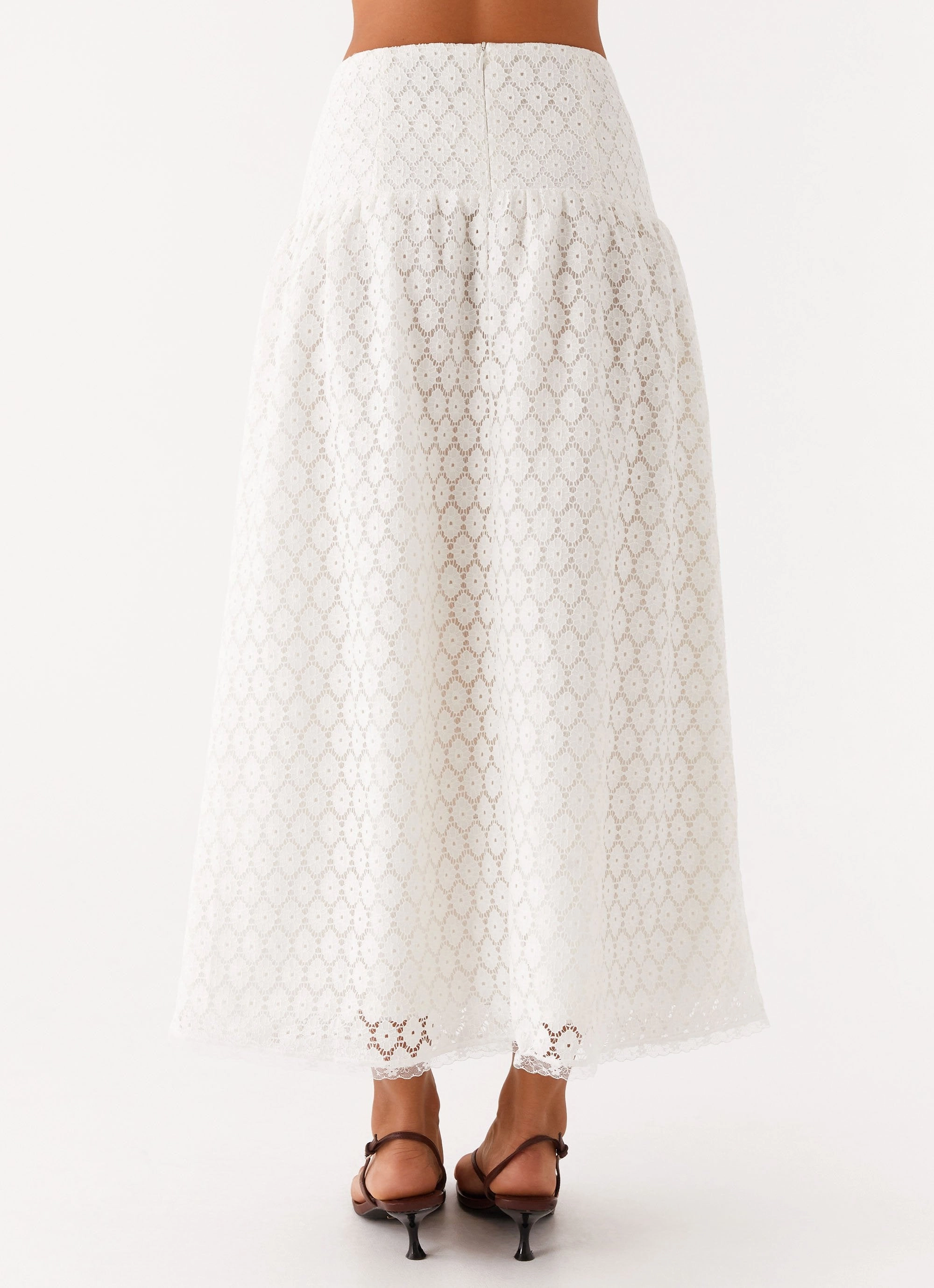Clean Fit Soft and Stretchy Indiana Corset Midi Skirt - White