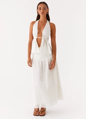 Indiana Corset Midi Skirt - White Fit For Movement Smooth Fabric