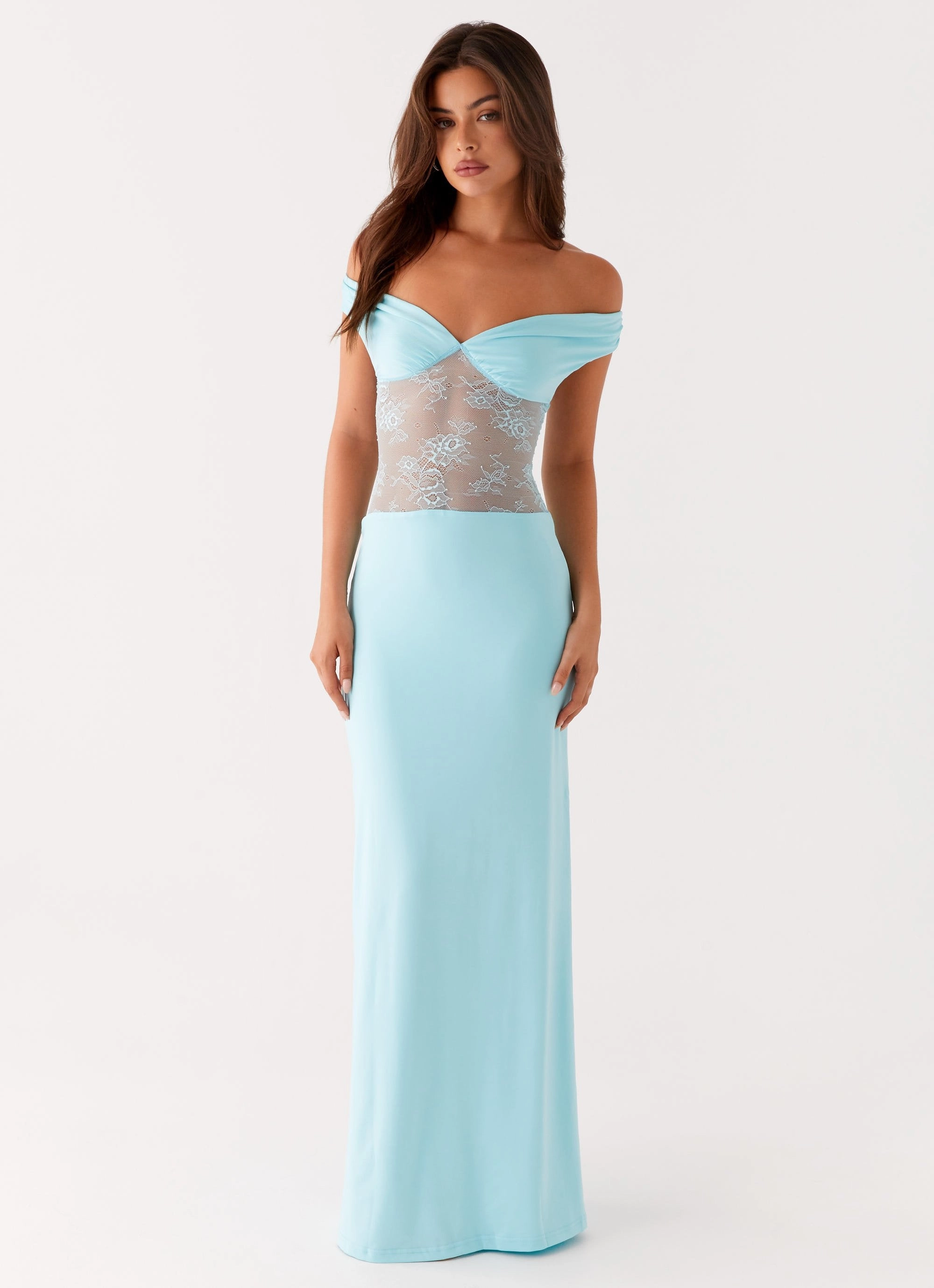 Romance Soul Perfect Cut Infatuation Lace Maxi Dress - Turquoise