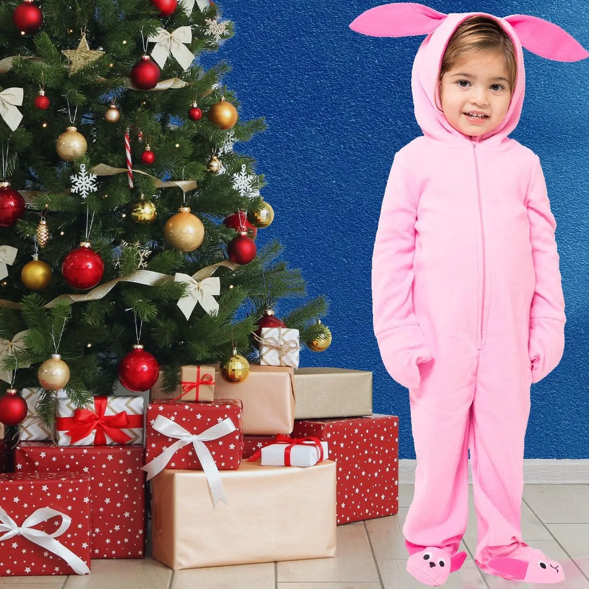 INTIMO A Christmas Story Ralphie Pink Bunny Matching Family Pajama Set Onesie One-Piece Union Suits