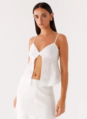 Irena Cami Top - White LightweightLayeredFabric