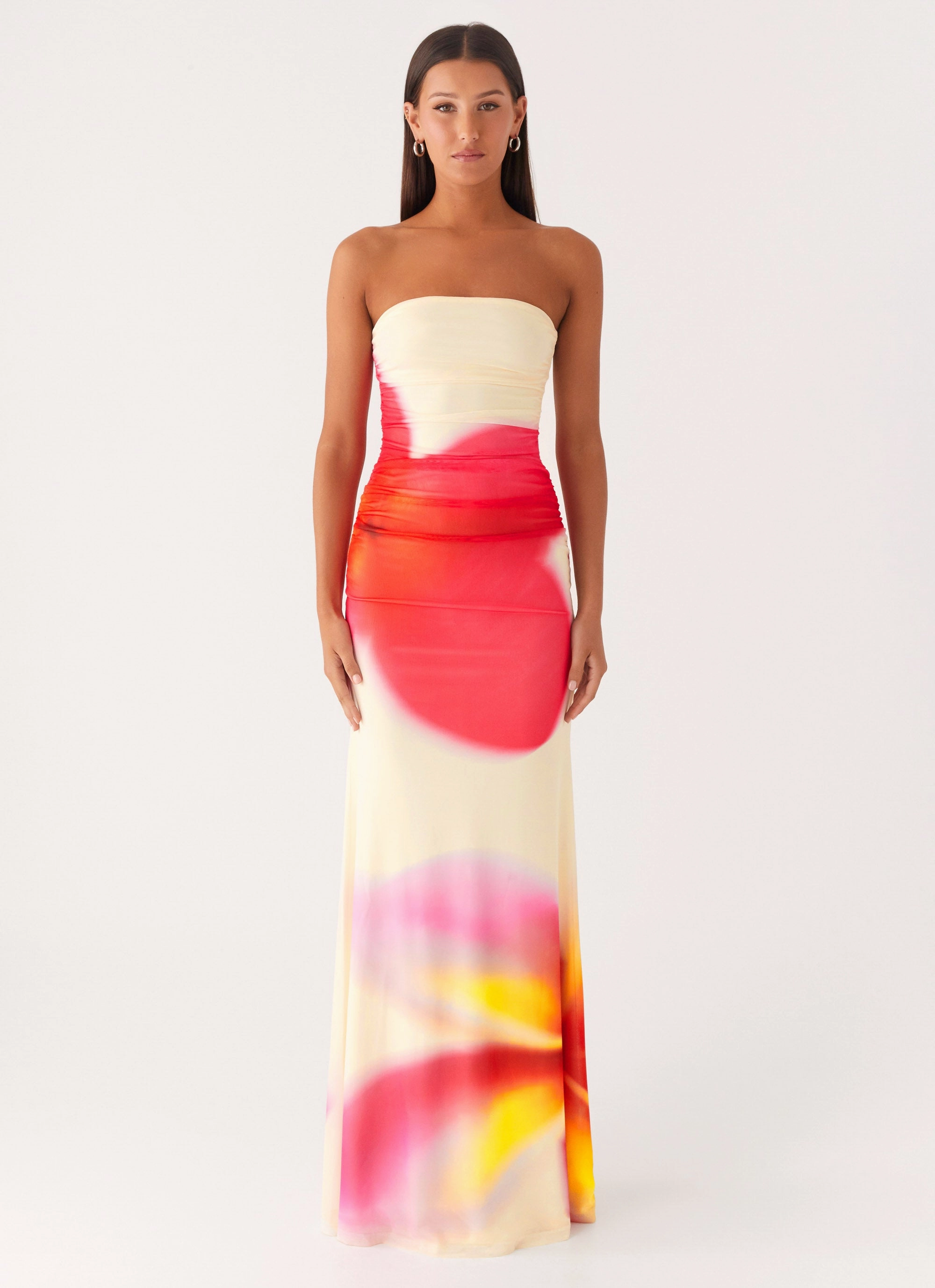 Iroha Strapless Maxi Dress - Frangipani Yellow Front-Pocket Perfect Waistband