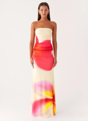 Iroha Strapless Maxi Dress - Frangipani Yellow Front-Pocket Perfect Waistband